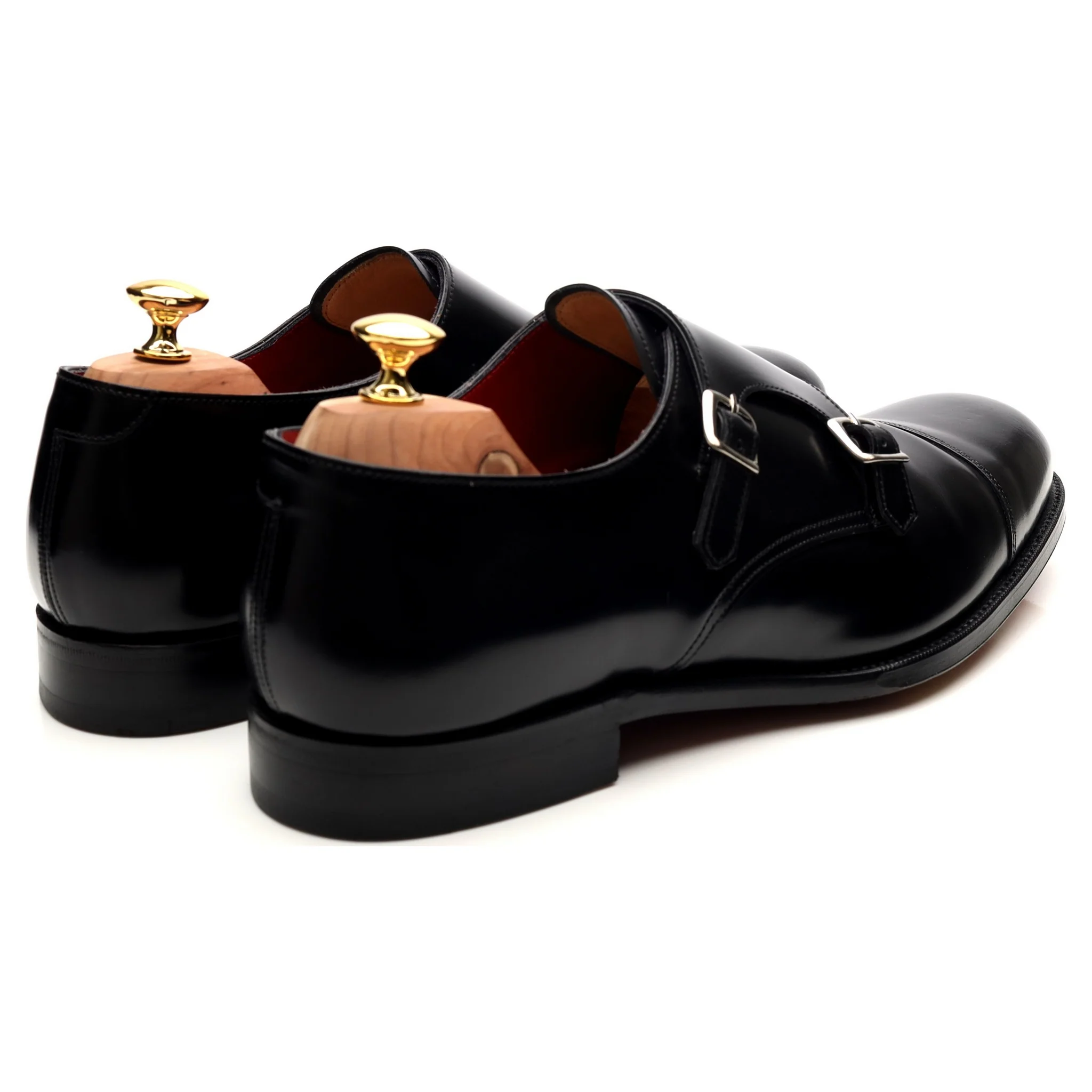 'Hanbury' Black Leather Double Monk Strap UK 11 F - Image 5