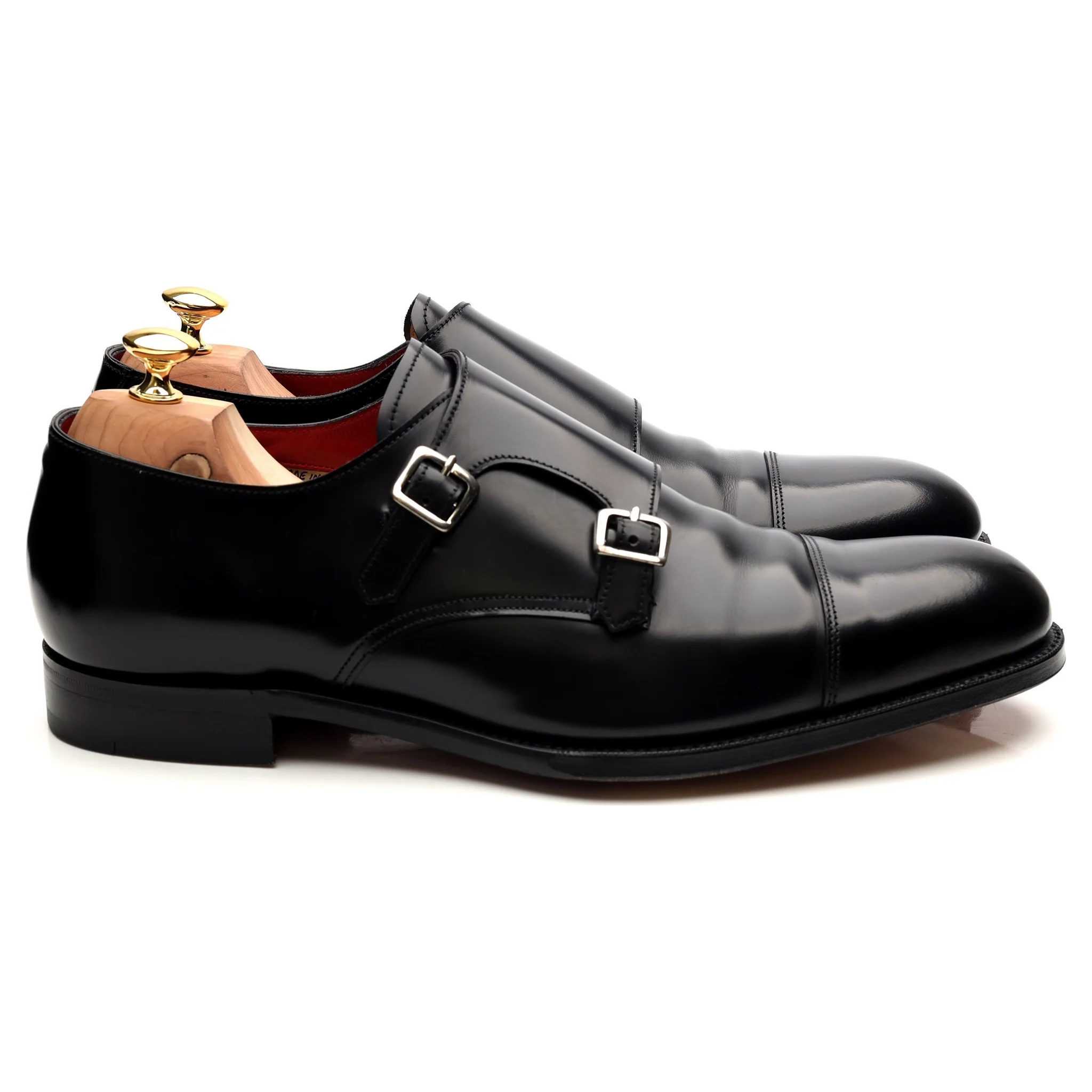 'Hanbury' Black Leather Double Monk Strap UK 11 F - Image 6
