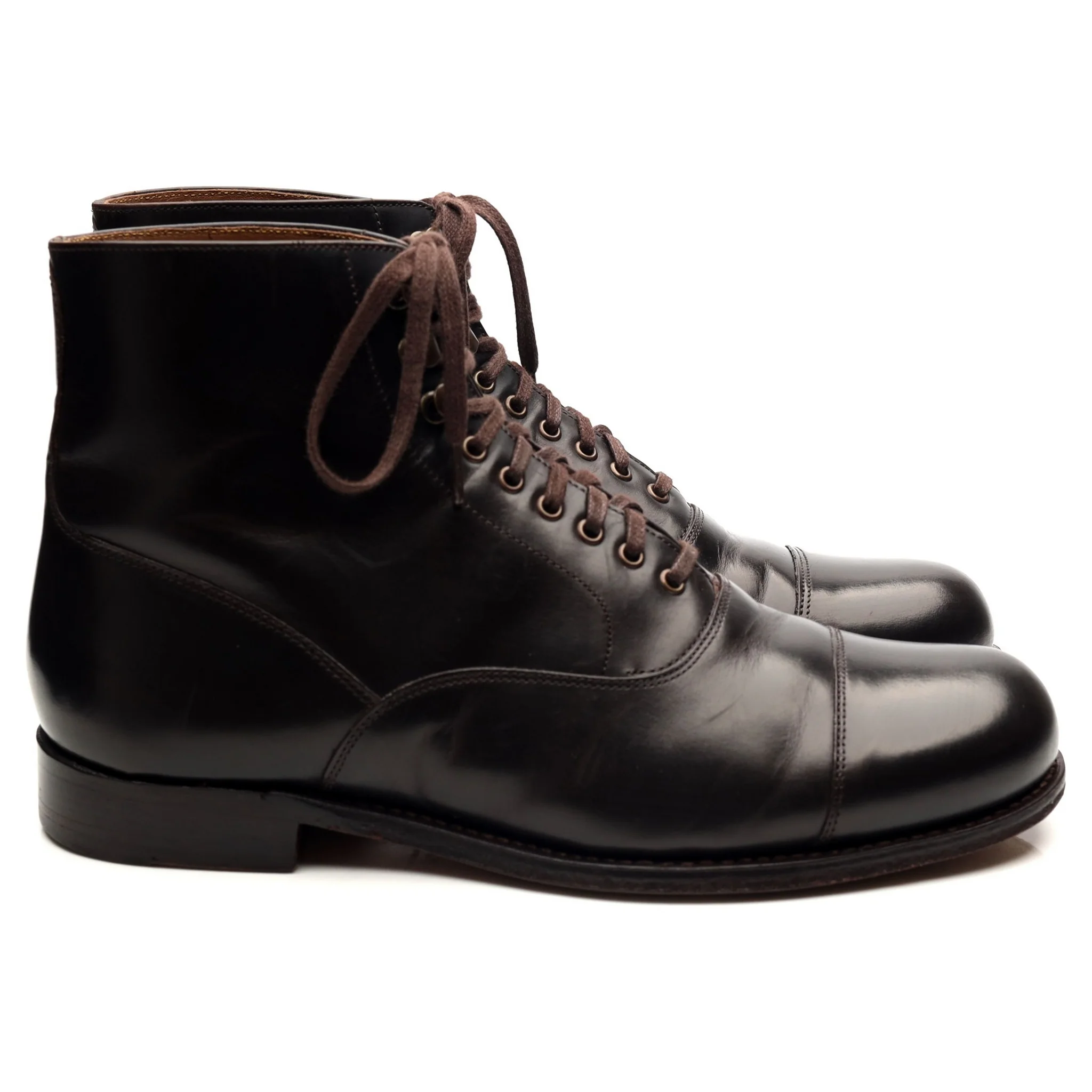 'Leander' Dark Brown Leather Boots UK 7 E - Image 6