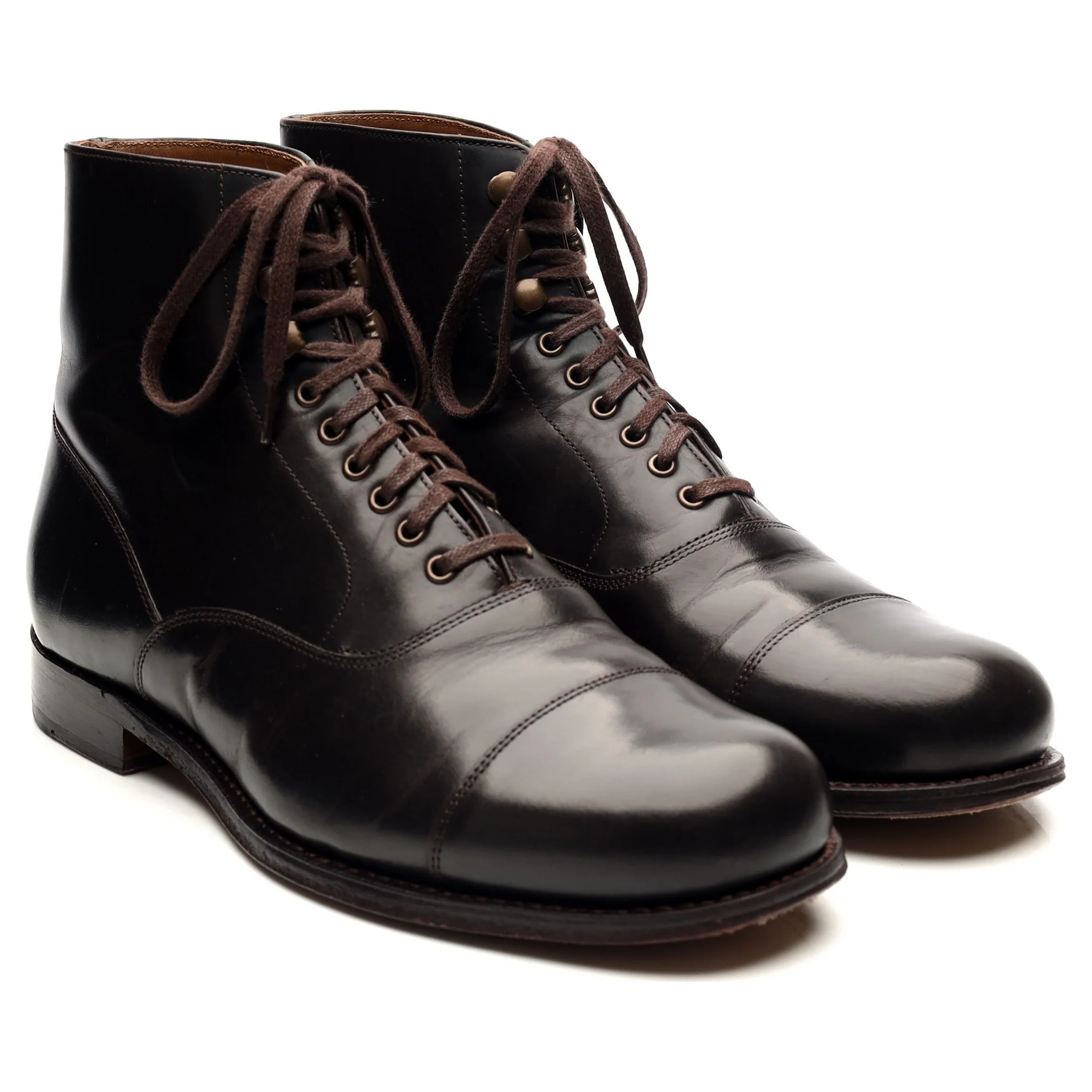 'Leander' Dark Brown Leather Boots UK 7 E - Image 7