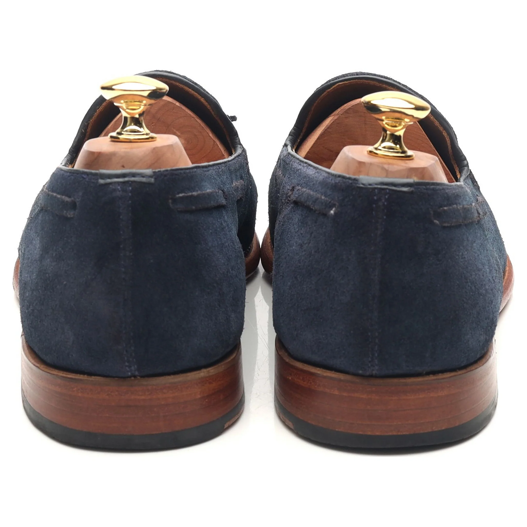 'Scottie' Navy Blue Leather Tassel Loafers UK 10 E - Image 4
