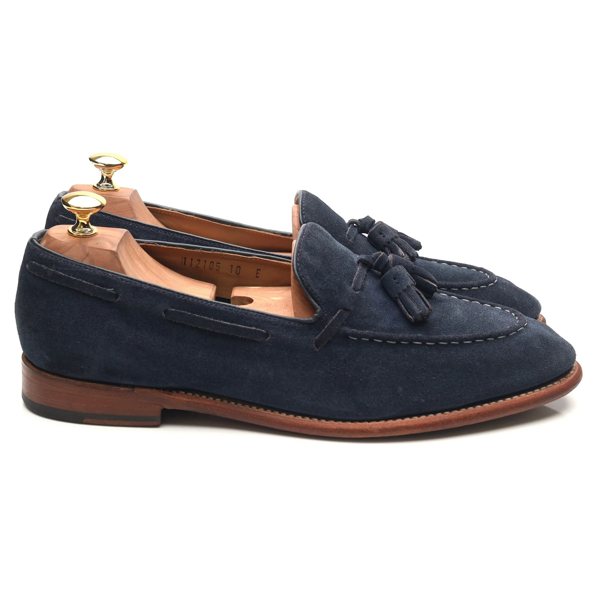 'Scottie' Navy Blue Leather Tassel Loafers UK 10 E - Image 6