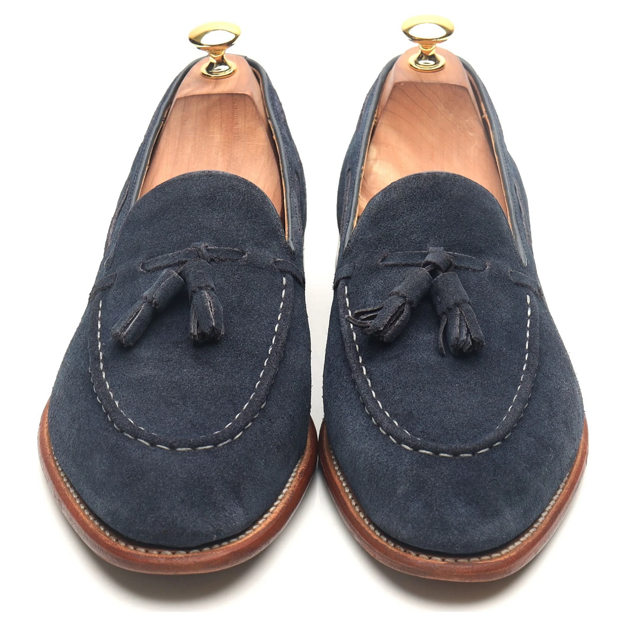 'Scottie' Navy Blue Leather Tassel Loafers UK 10 E - Image 9