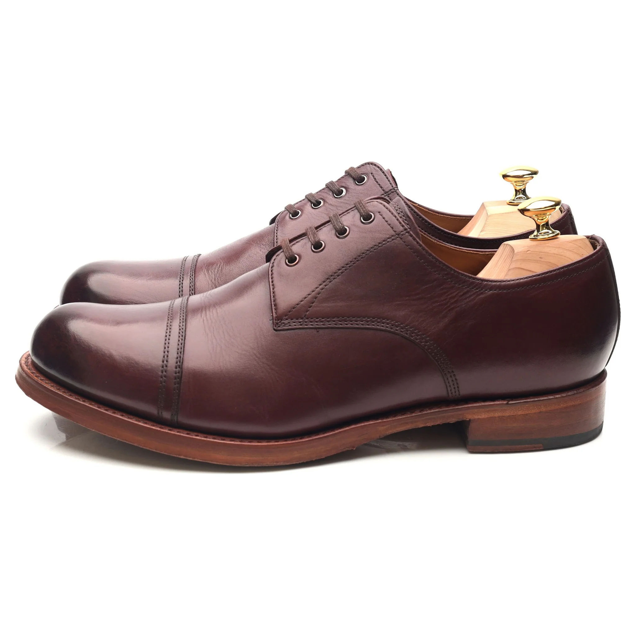 'Rhys' Burgundy Leather Derby UK 11 F - Image 2