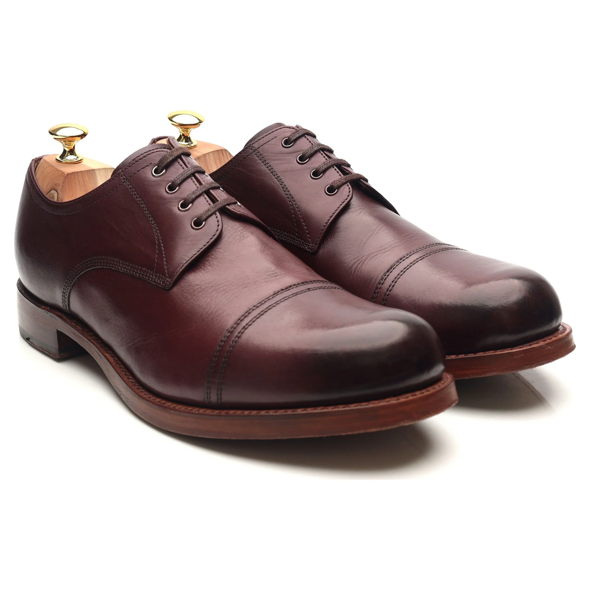 'Rhys' Burgundy Leather Derby UK 11 F - Image 7