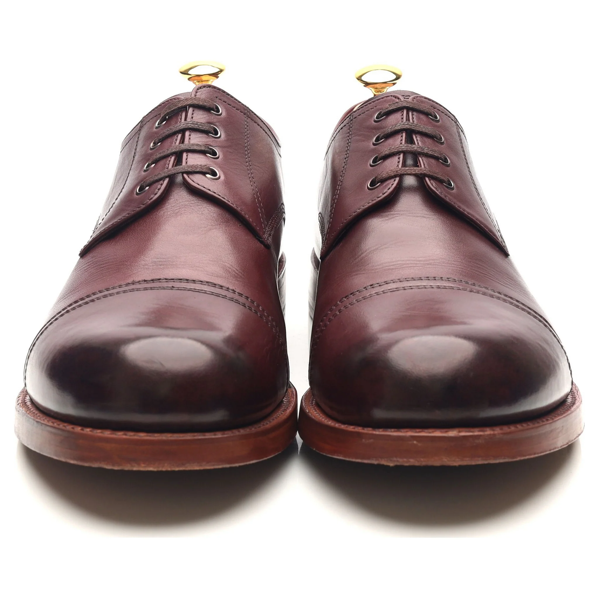'Rhys' Burgundy Leather Derby UK 11 F - Image 8