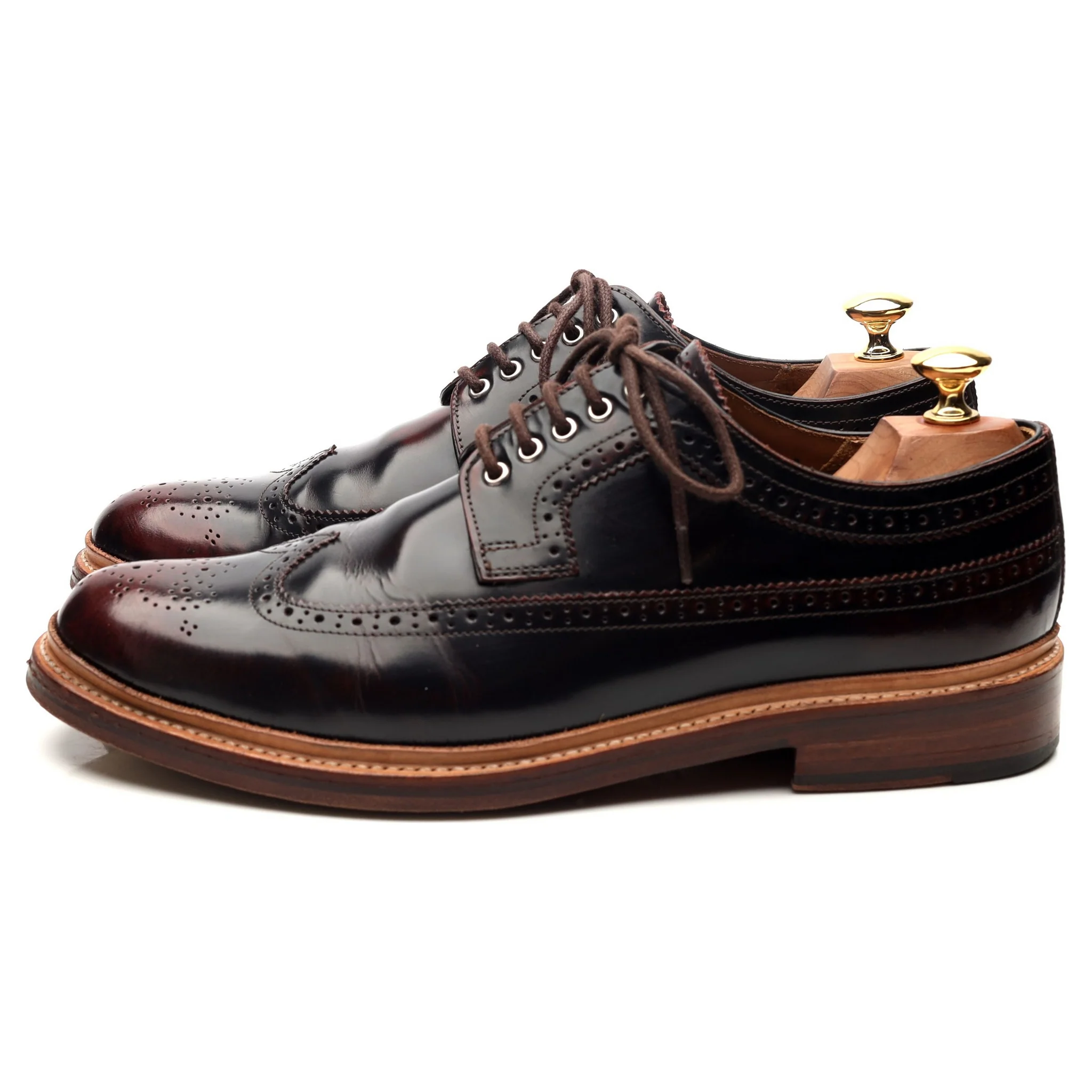 'Sid' Burgundy Leather Derby Brogues UK 9 G - Image 2