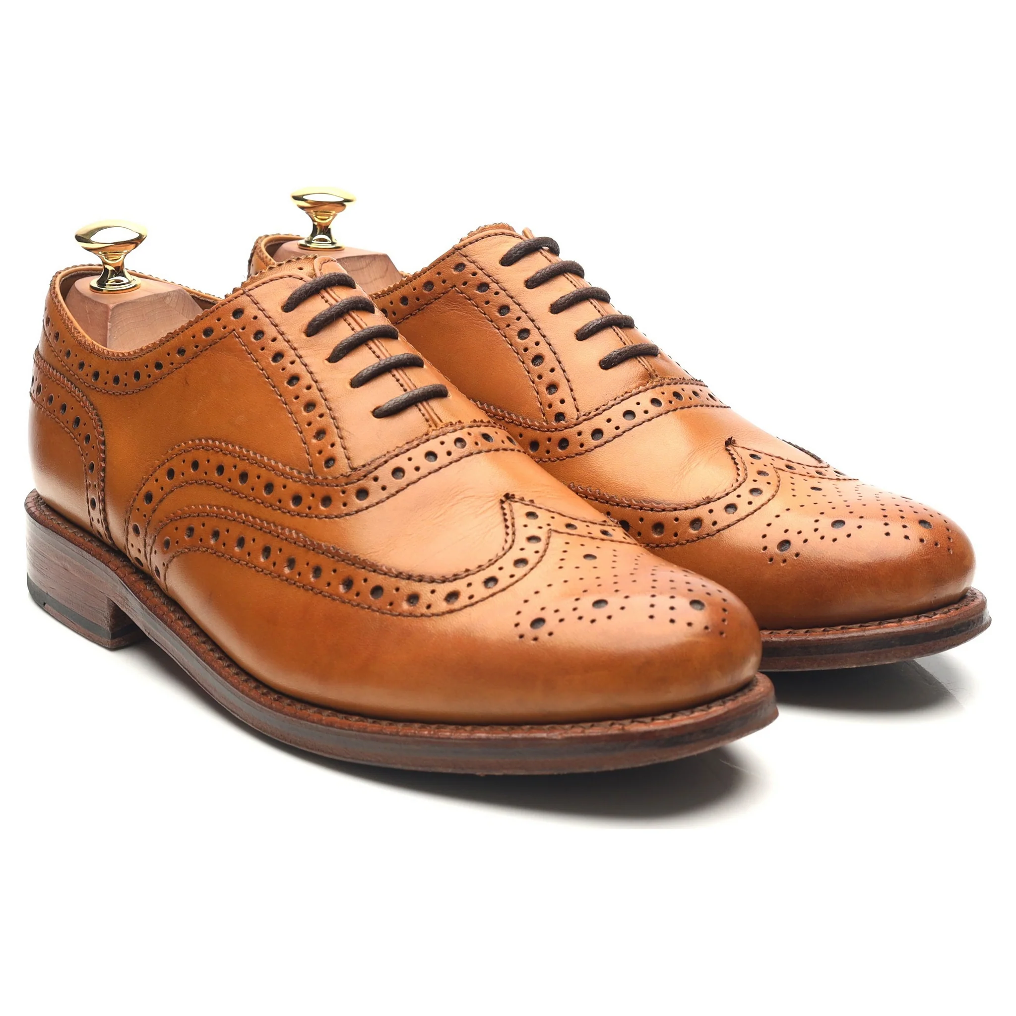 'Stanley' Tan Brown Leather Brogues UK 9 G - Image 7