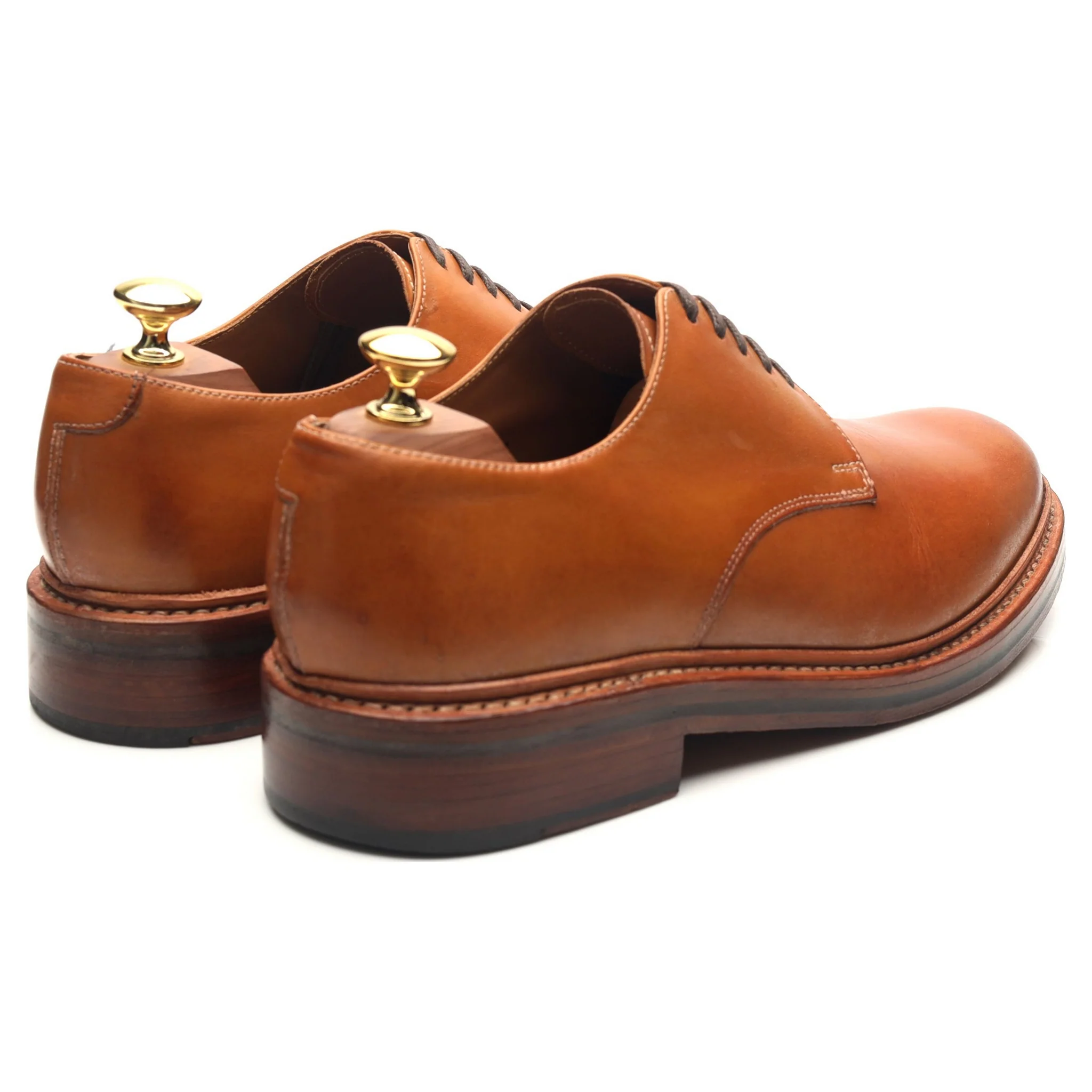 'Curt' Tan Brown Leather Derby UK 8 G - Image 5