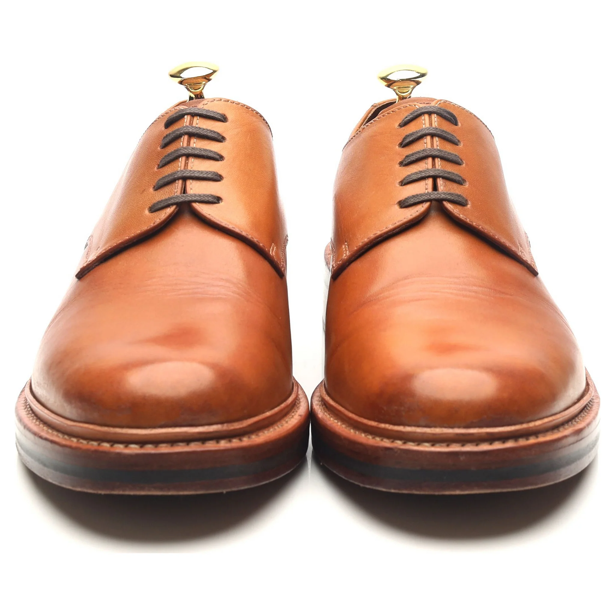 'Curt' Tan Brown Leather Derby UK 8 G - Image 8