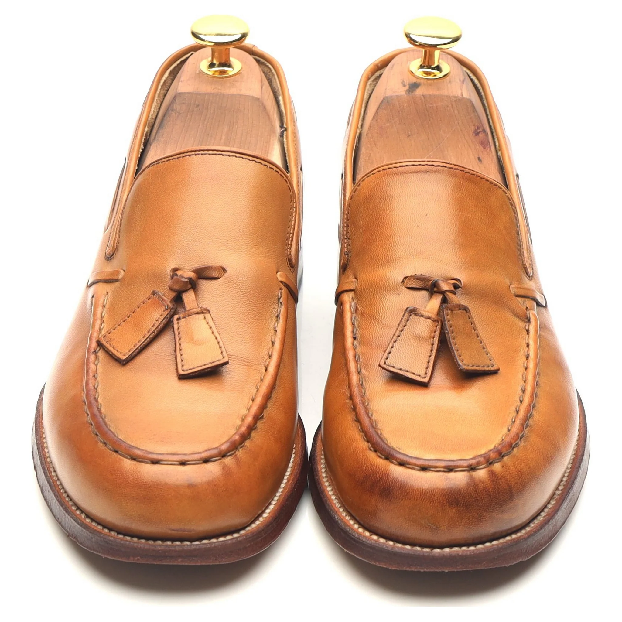 Women's Tan Brown Leather Loafers UK 6 - Image 9