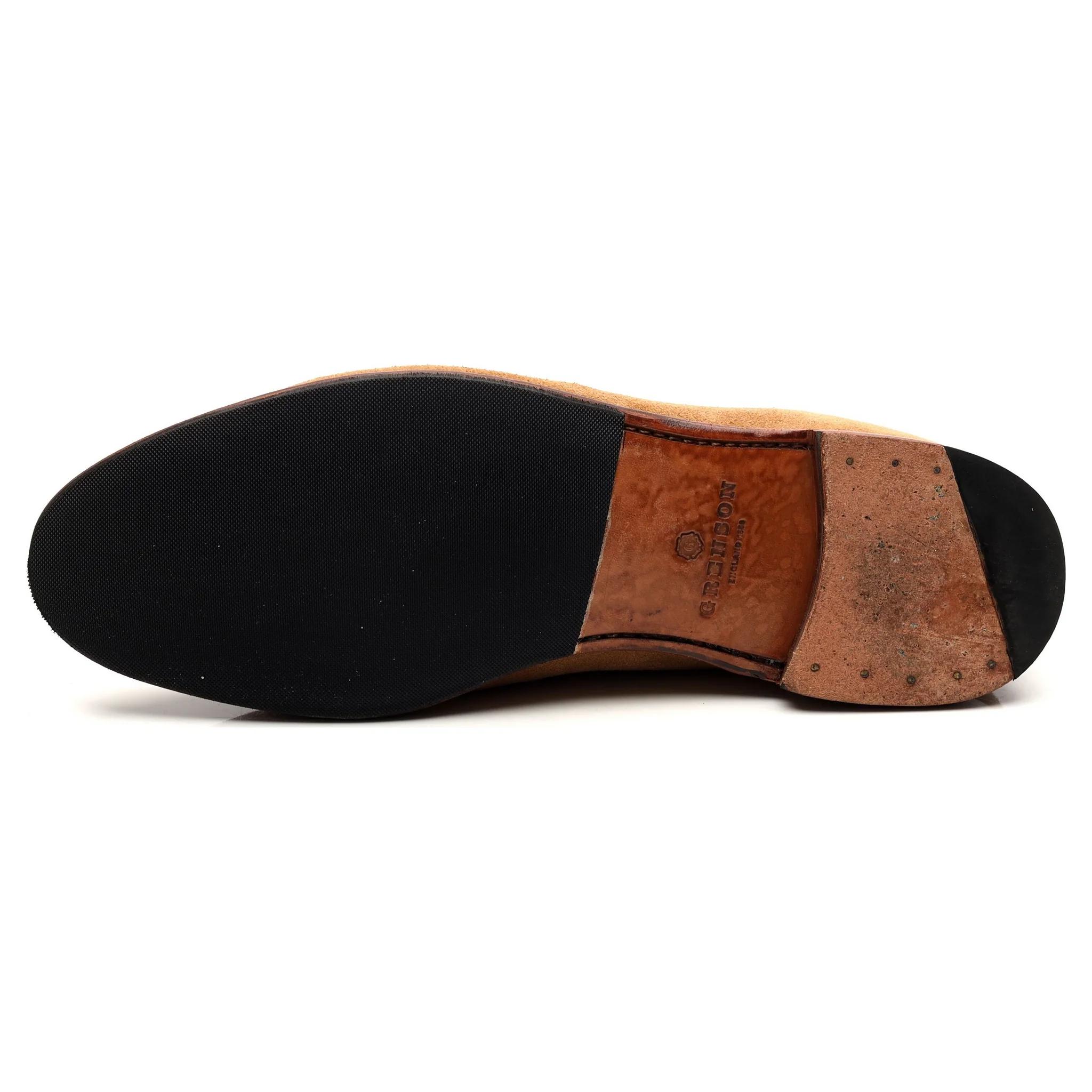 'Scottie' Sand Brown Suede Tassel Loafers UK 12 E - Image 10