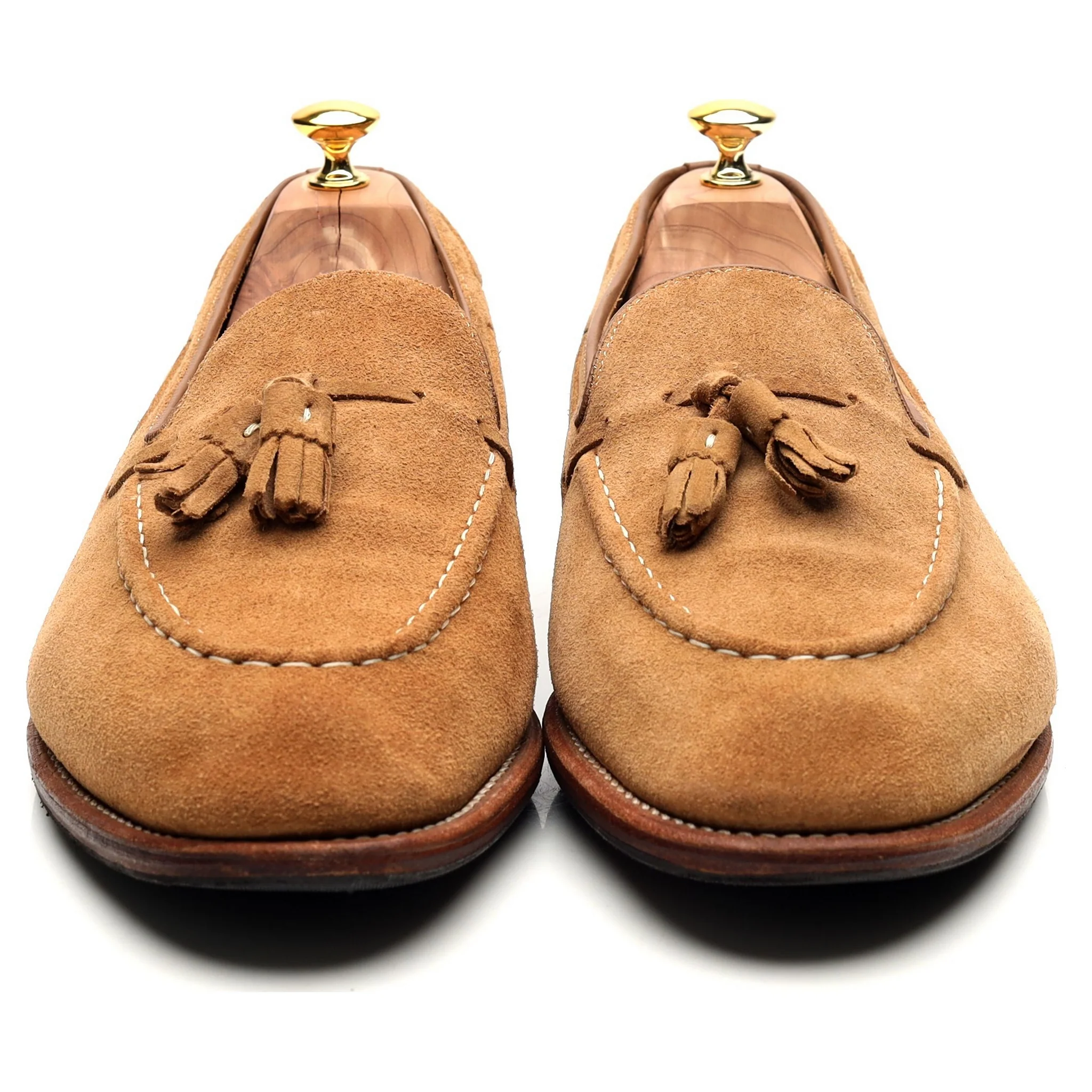 'Scottie' Sand Brown Suede Tassel Loafers UK 12 E - Image 8