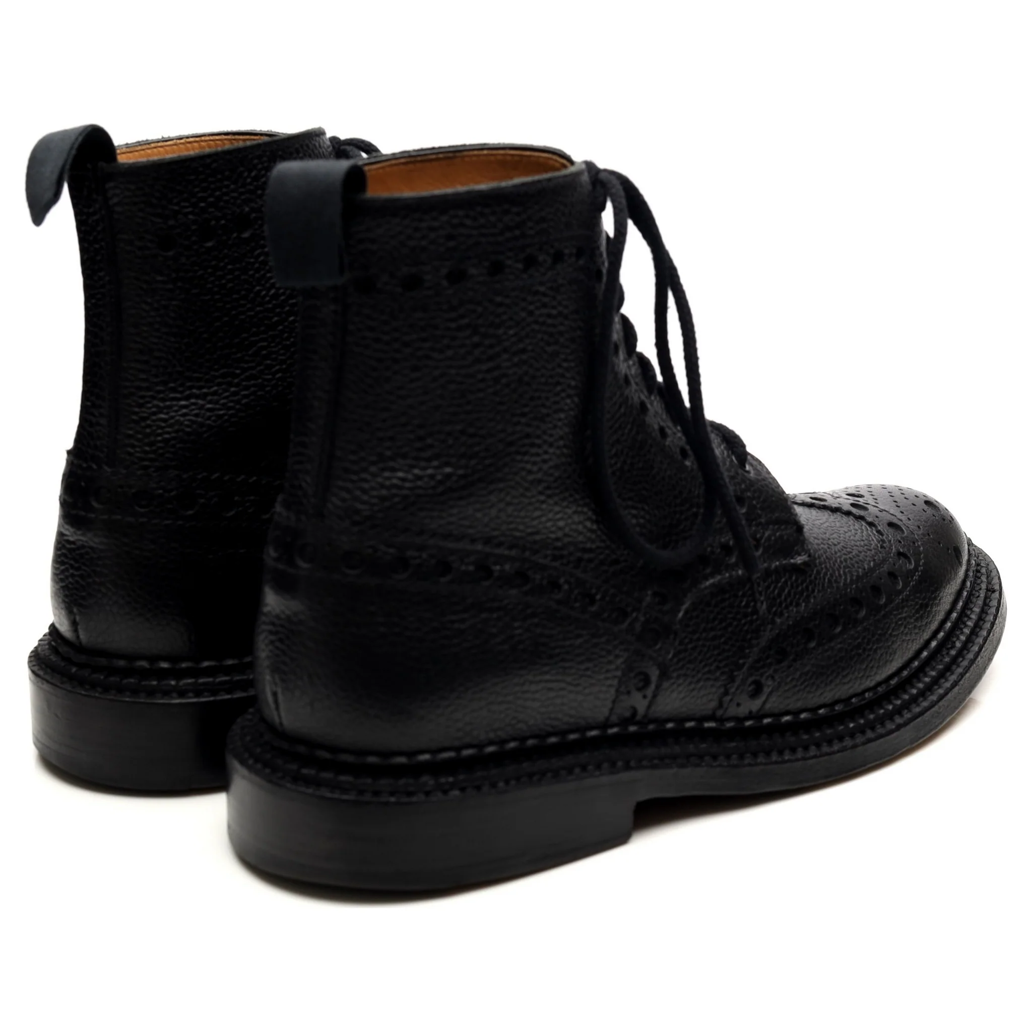 'Fred' Triple Welt Black Leather Brogue Boots UK 7 G - Image 5