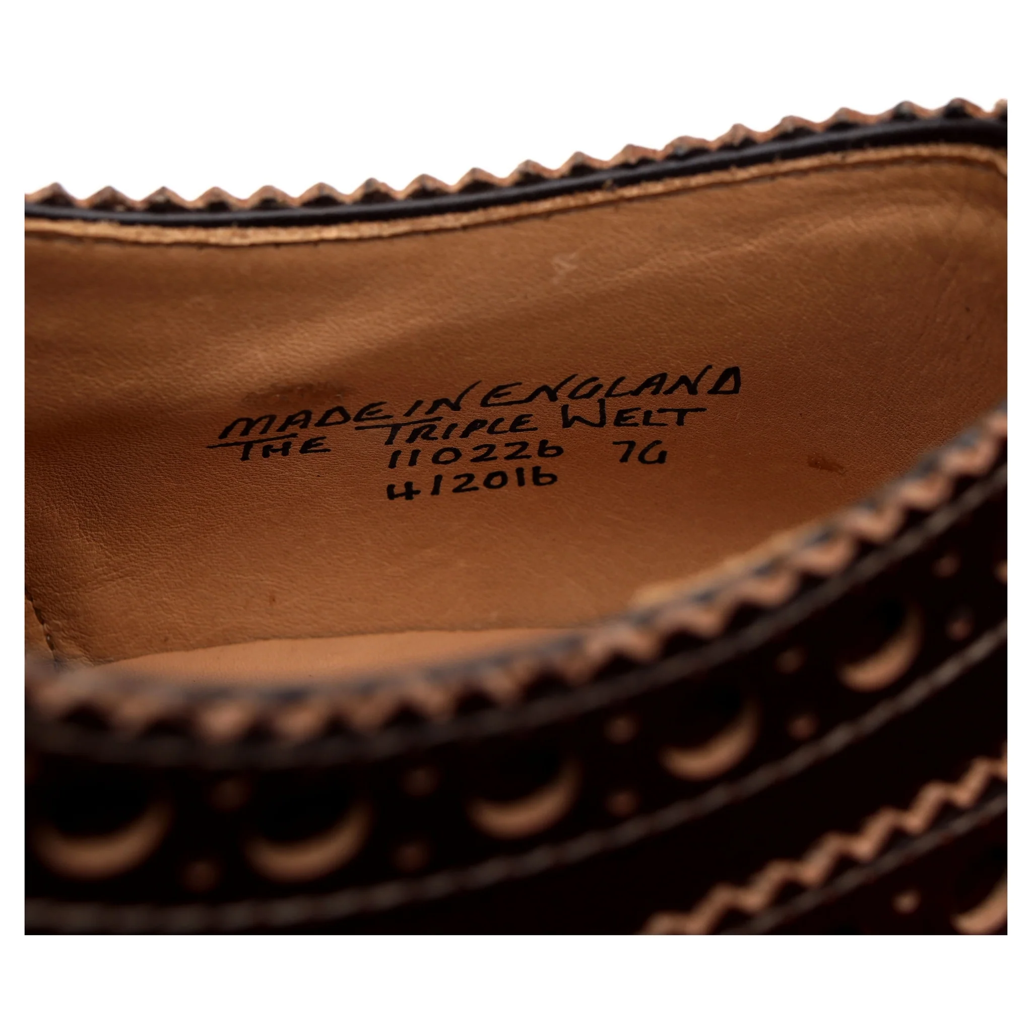 'Archie' Triple Welt Brown Leather Brogue UK 7 G - Image 13
