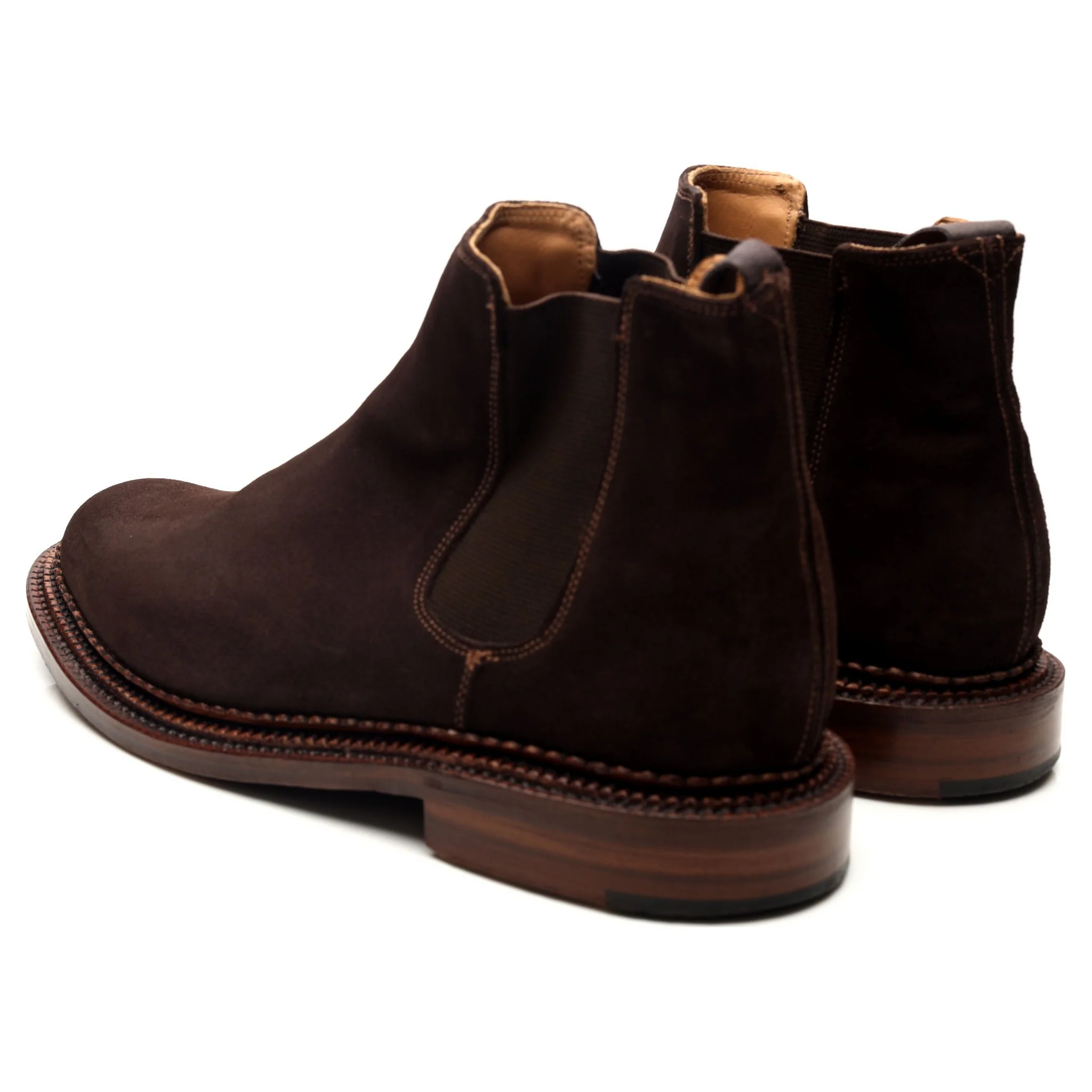 'Christopher' Triple Welt Dark Brown Suede Chelsea Boots UK 10 G - Image 3