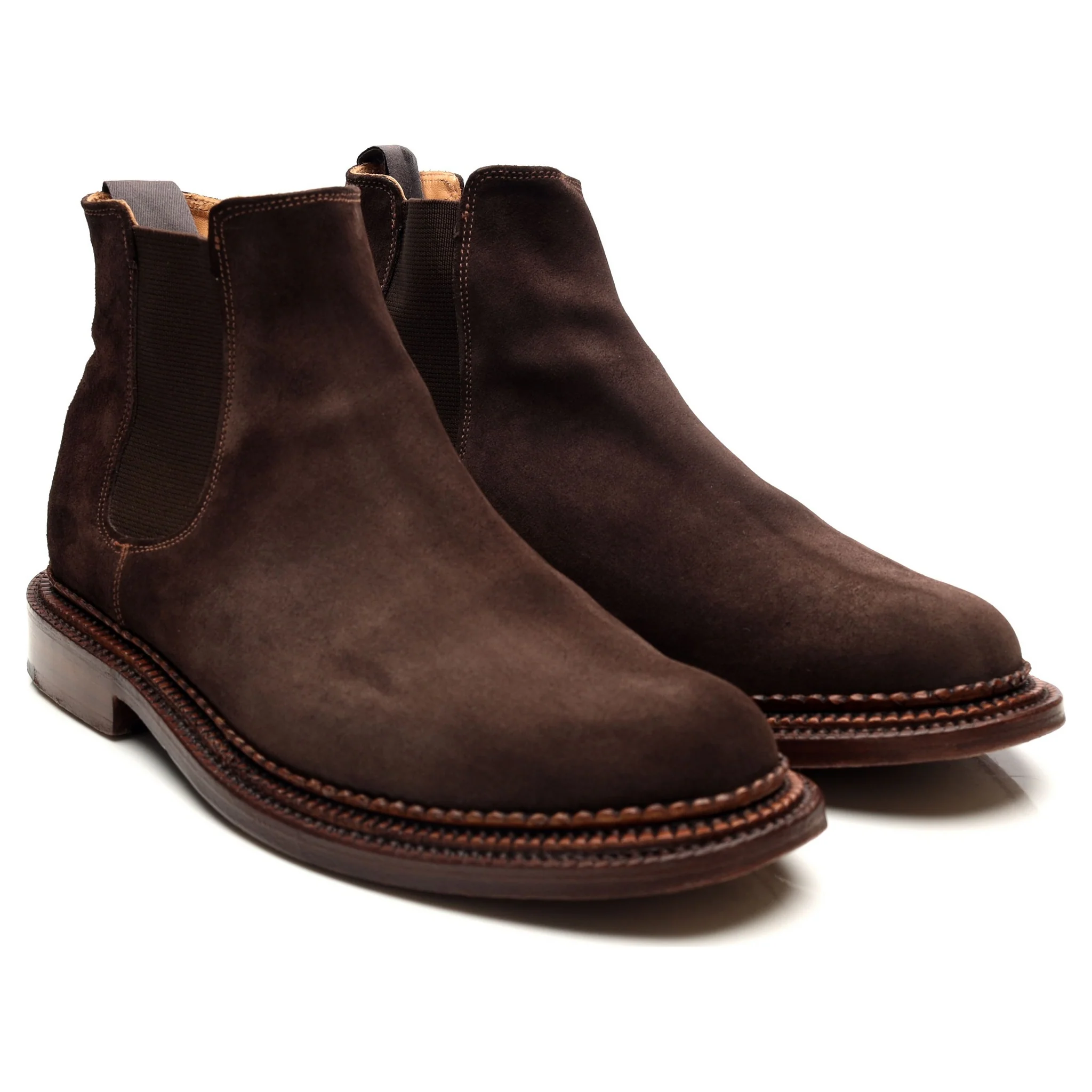 'Christopher' Triple Welt Dark Brown Suede Chelsea Boots UK 10 G - Image 7