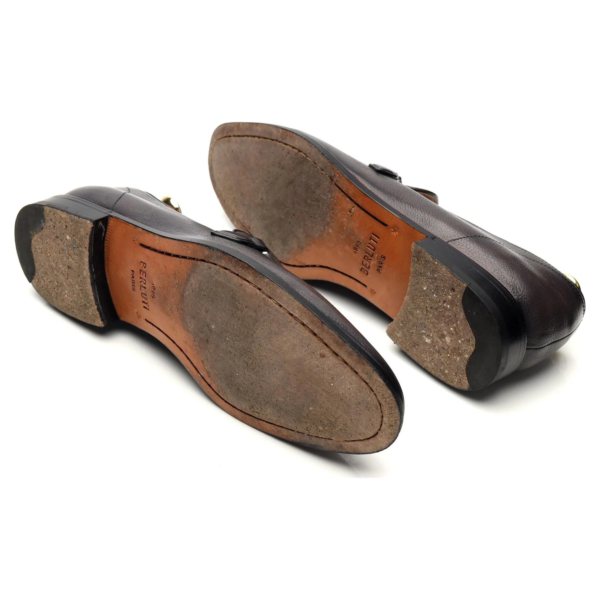 'B Volute' Grey Leather Loafers UK 8 - Image 5