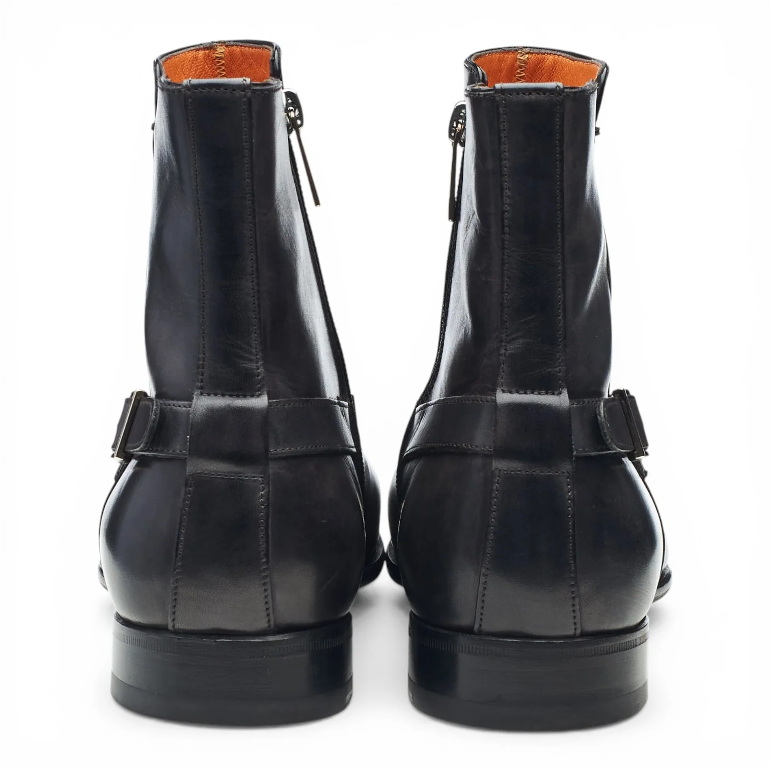 Dark Grey Leather Zip-up Jodhpur Boots UK 7 F - Image 4