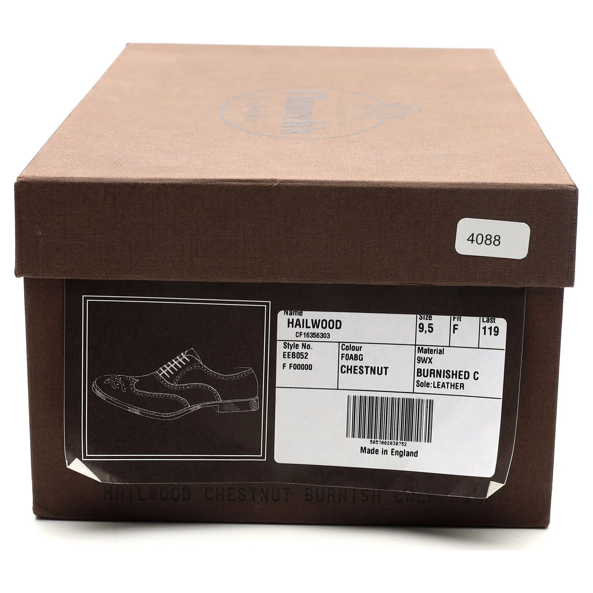 'Hailwood' Tan Brown Leather Oxford Brogue UK 9.5 F - Image 14