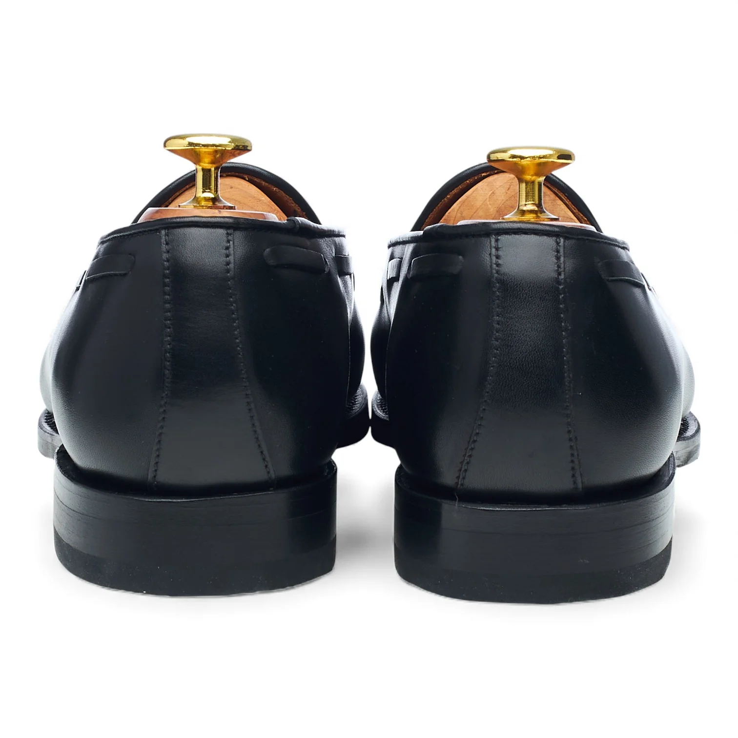 'Haller' Black Leather Tassel Loafers UK 8 E - Image 4