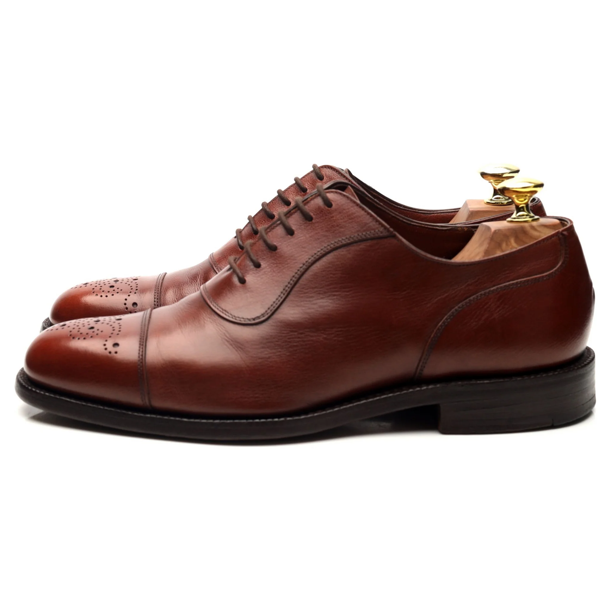 Masterclass 'Hanover' Tan Brown Leather Oxford UK 7.5 F - Image 2