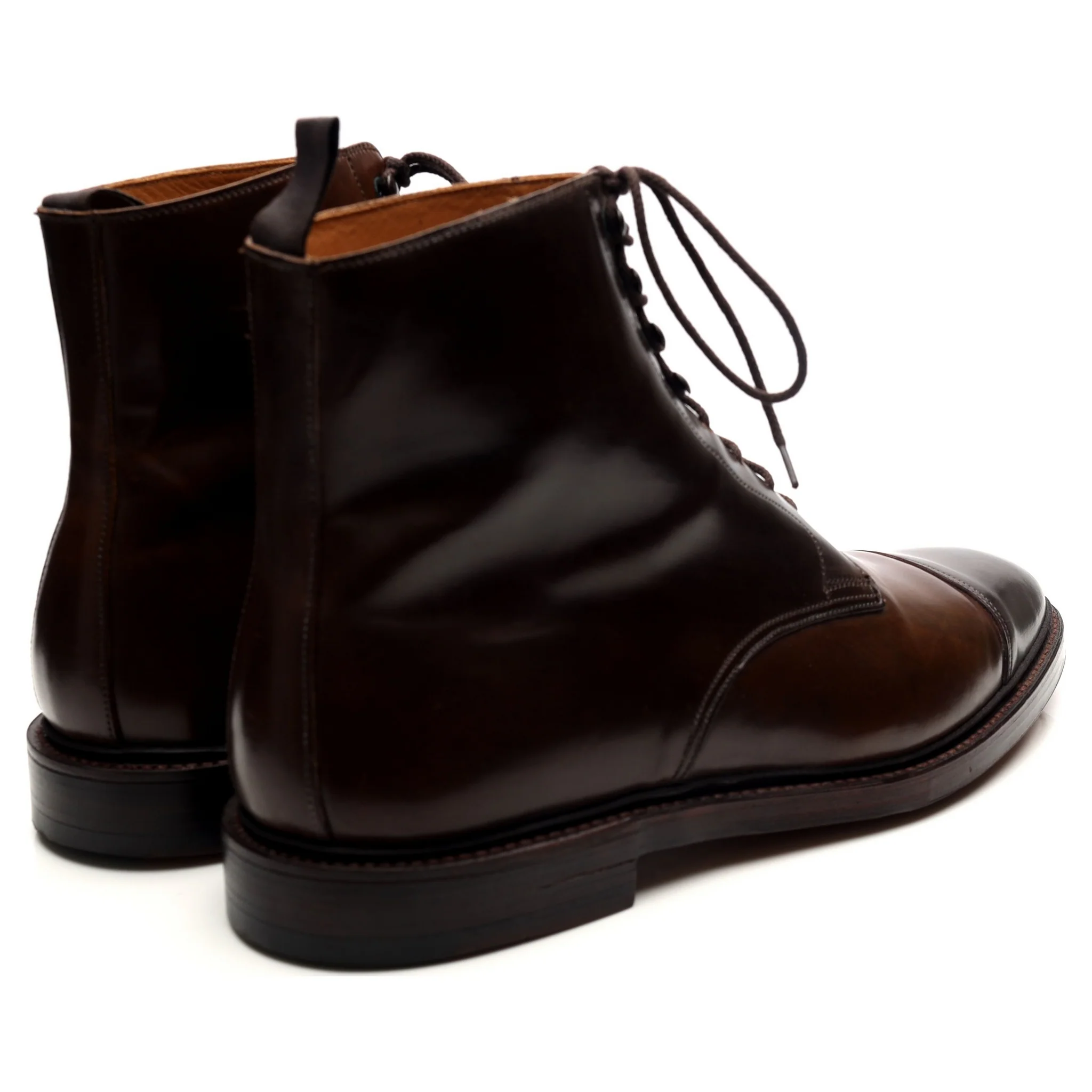 'Harlech' Dark Brown Cordovan Leather Boots UK 11 E - Image 5