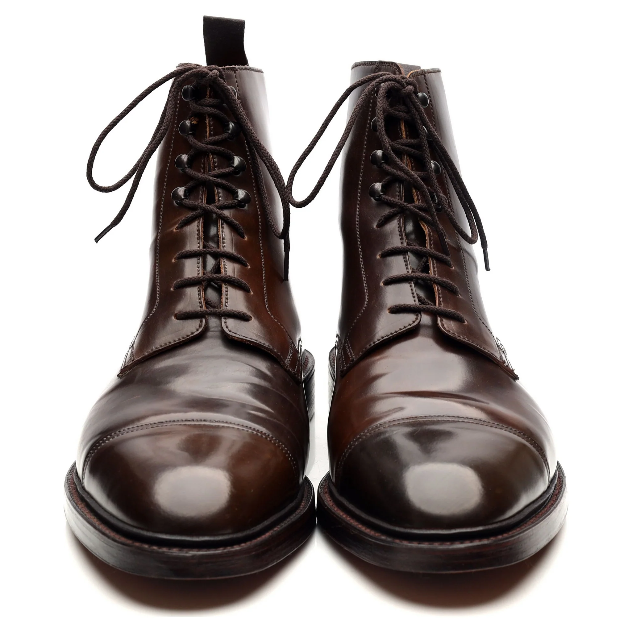 'Harlech' Dark Brown Cordovan Leather Boots UK 11 E - Image 8