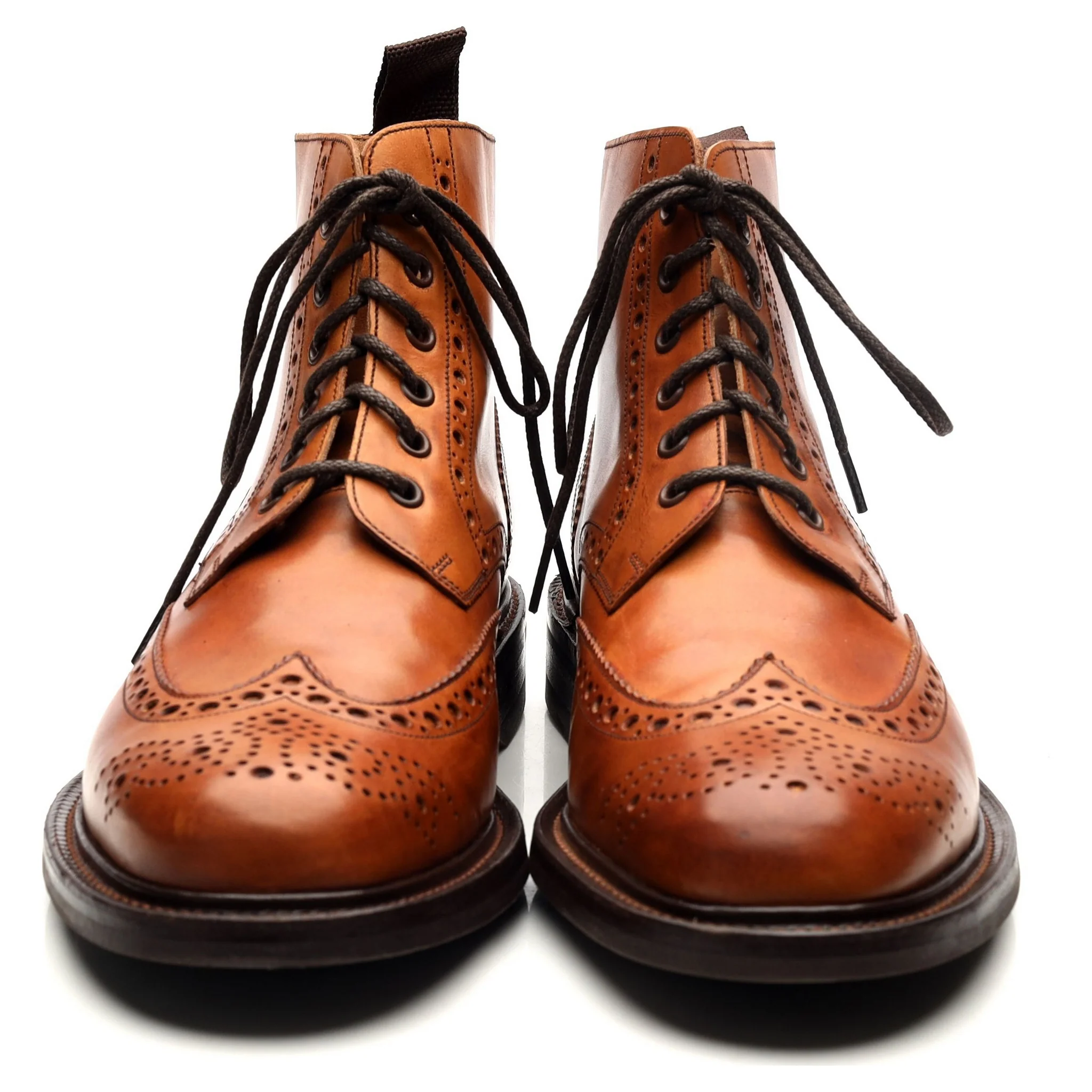 'Harrison' Tan Brown Leather Boots Brogues UK 9.5 F - Image 8