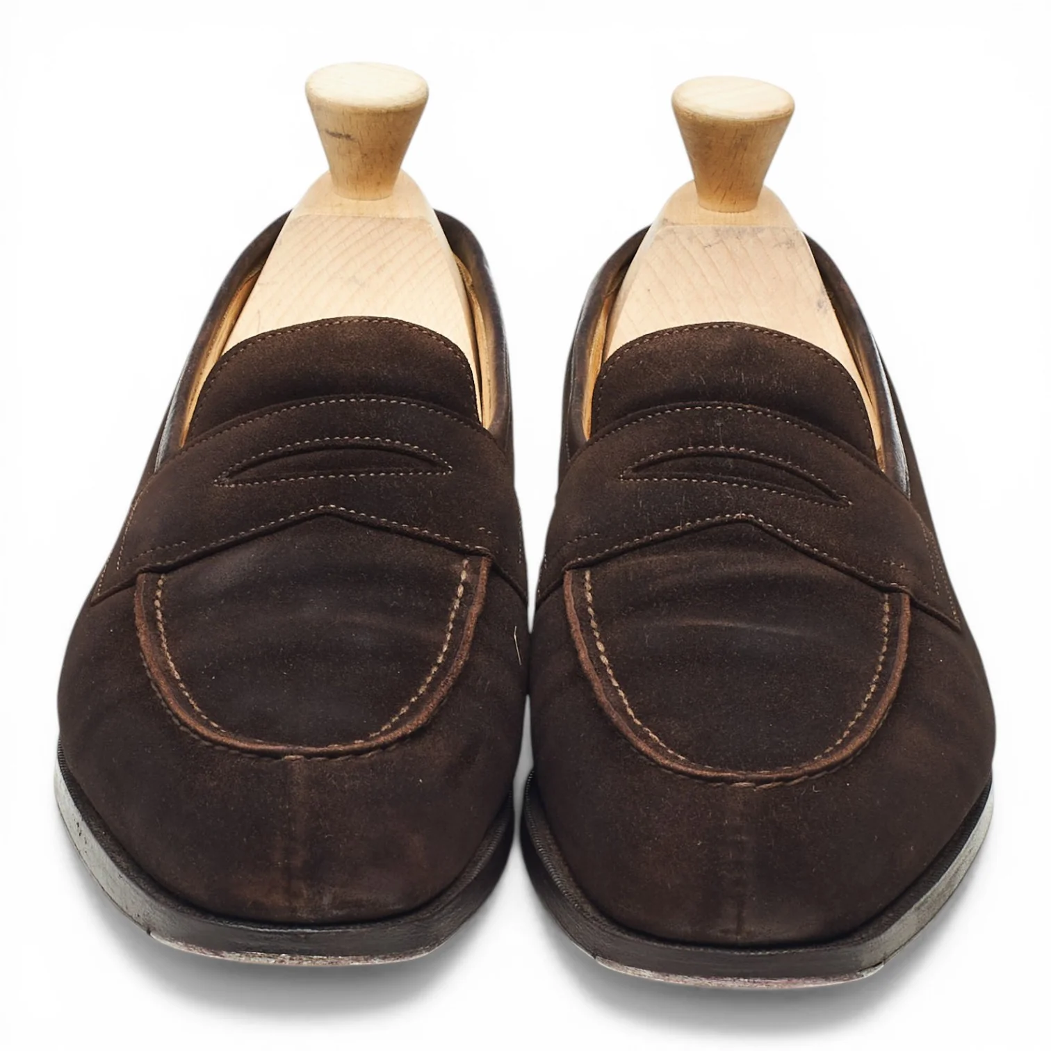 'Harrow' Dark Brown Suede Loafers UK 7 E - Image 2