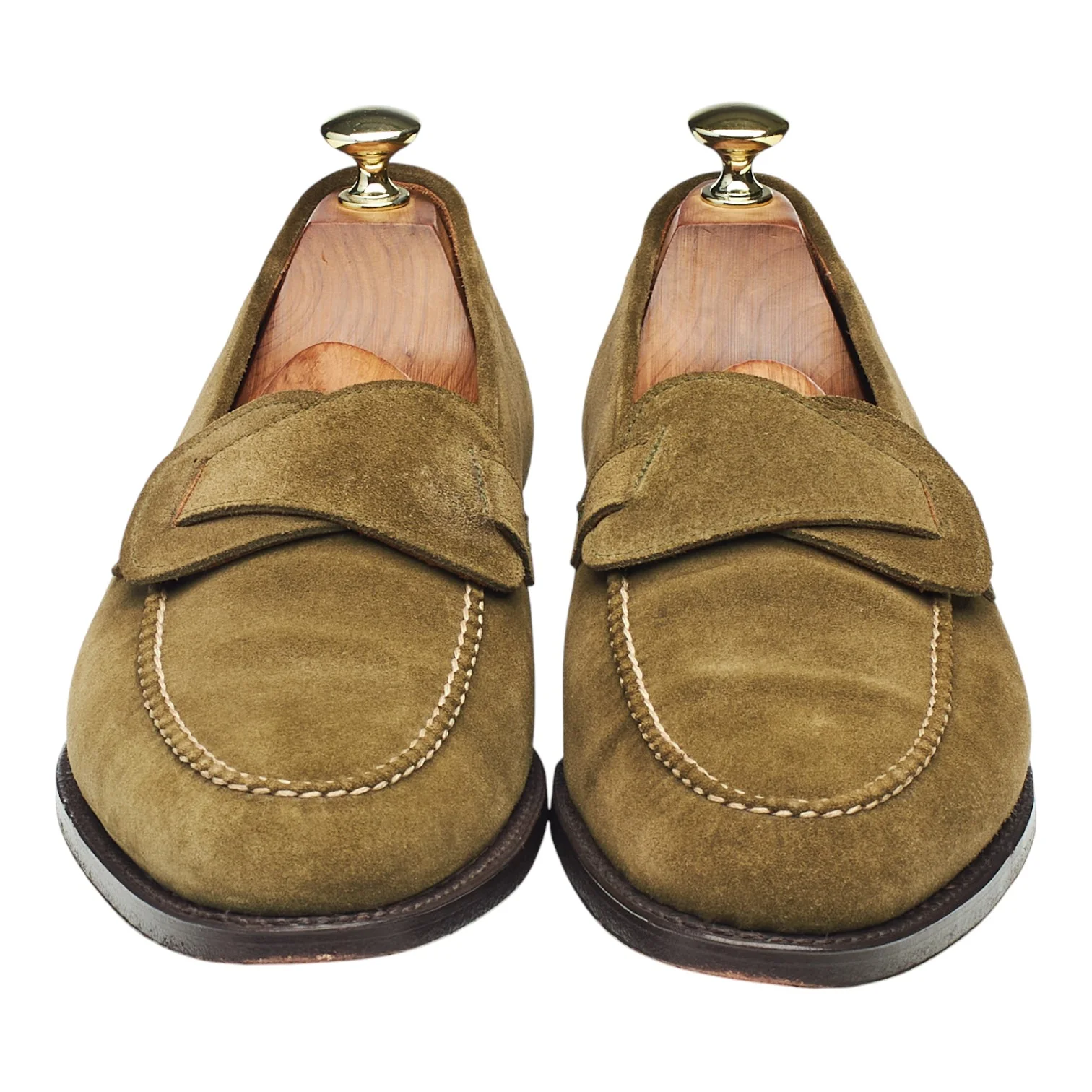 'Hawthorne' Olive Green Suede Butterfly Loafers UK 7.5 E - Image 2