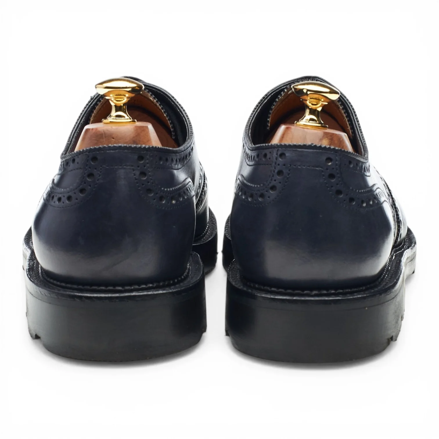'Hayle' Navy Blue Leather Derby Brogues UK 10 E - Image 4