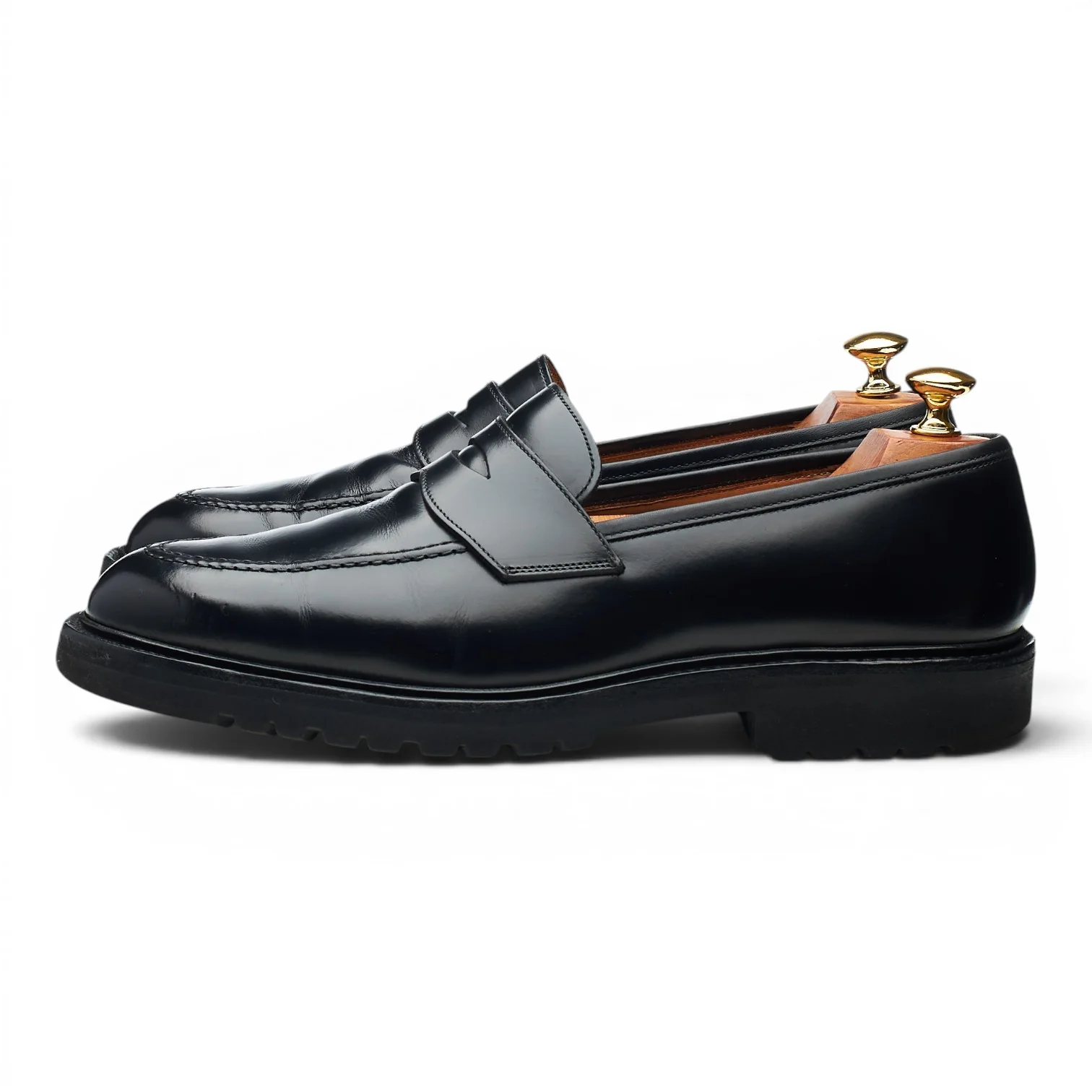 'Henley 3' Black Leather Loafers UK 9.5 E - Image 3