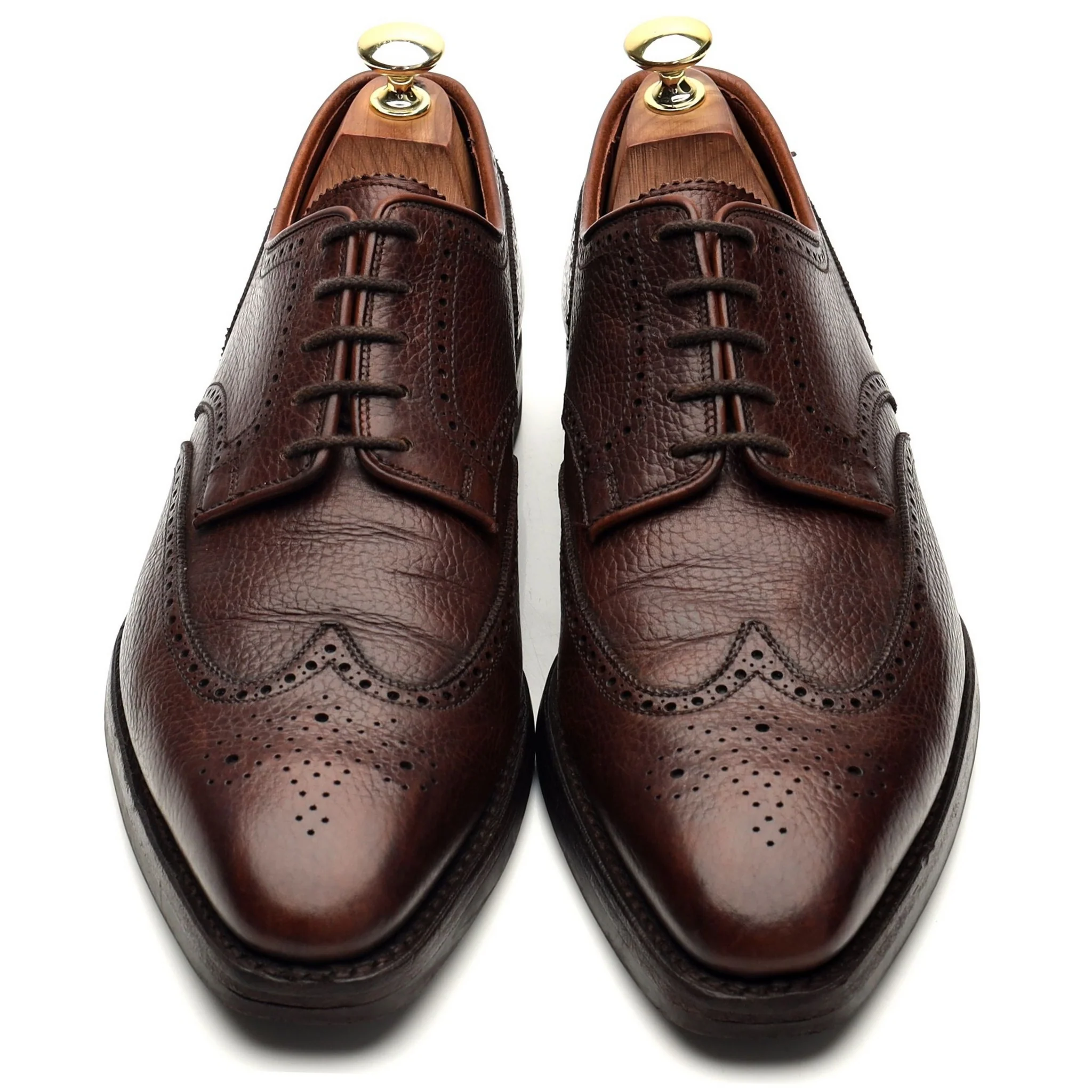 'Henry' Dark Brown Grain Leather Derby Brogues UK 7 E - Image 2