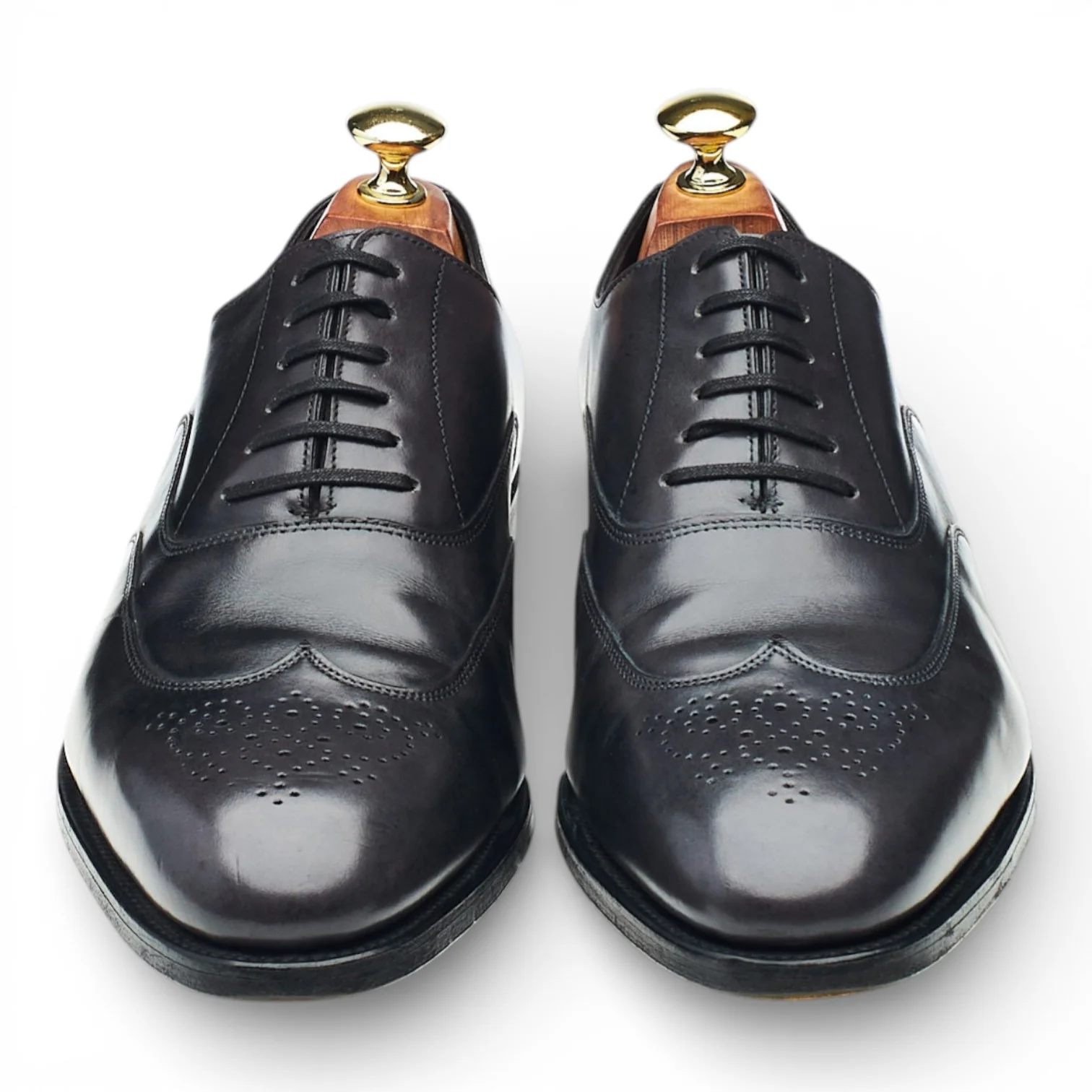 Hermes 'Hector' Dark Grey Leather Oxford UK 7 E - Image 2
