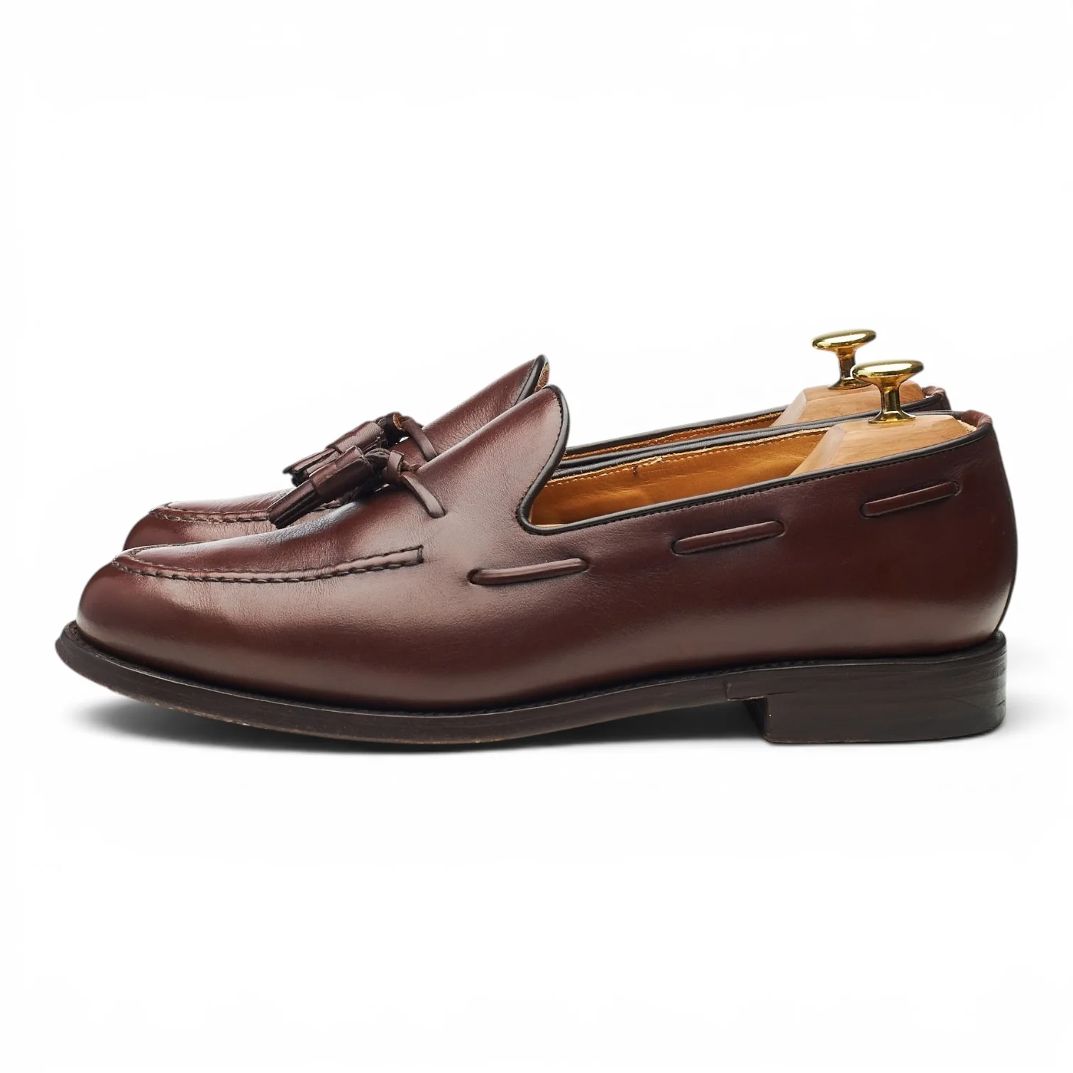 Herring '8491' Brown Leather Tassel Loafers UK 8.5 - Image 3