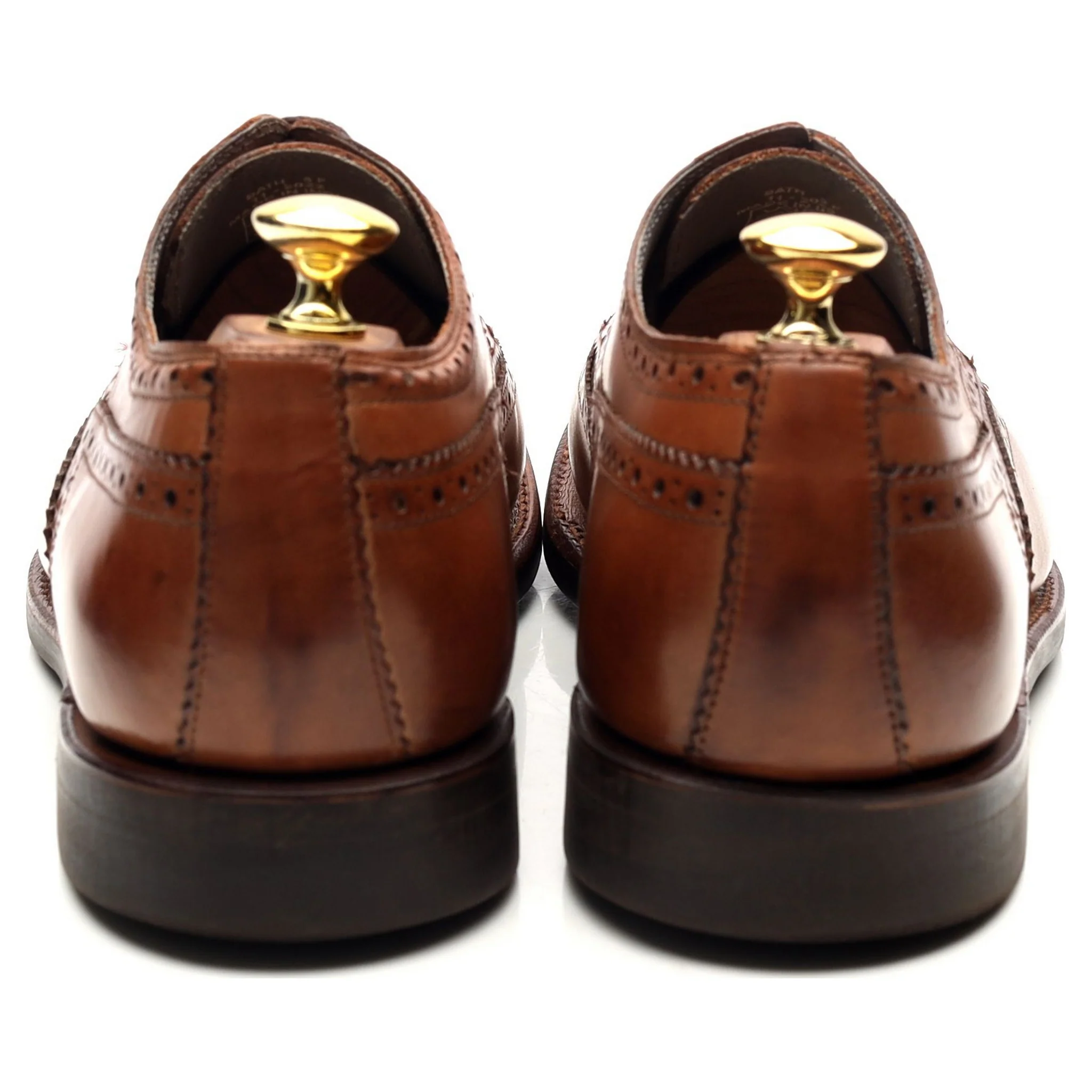 'Bath' Tan Brown Leather Derby Brogues UK 8 F - Image 4