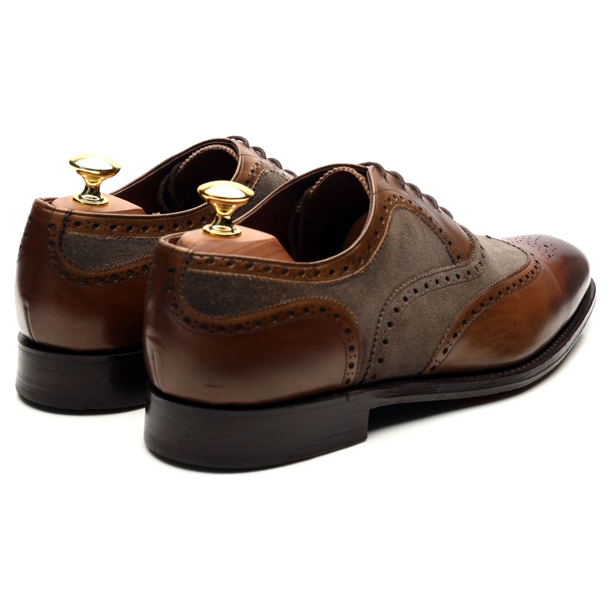 Herring 'Fencote' Dark Brown Leather Suede Oxford Brogues UK 8 F - Image 5