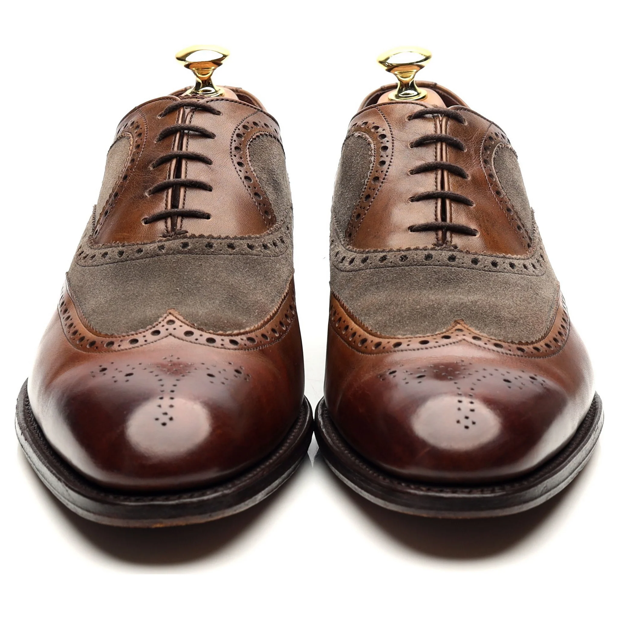 Herring 'Fencote' Dark Brown Leather Suede Oxford Brogues UK 8 F - Image 8