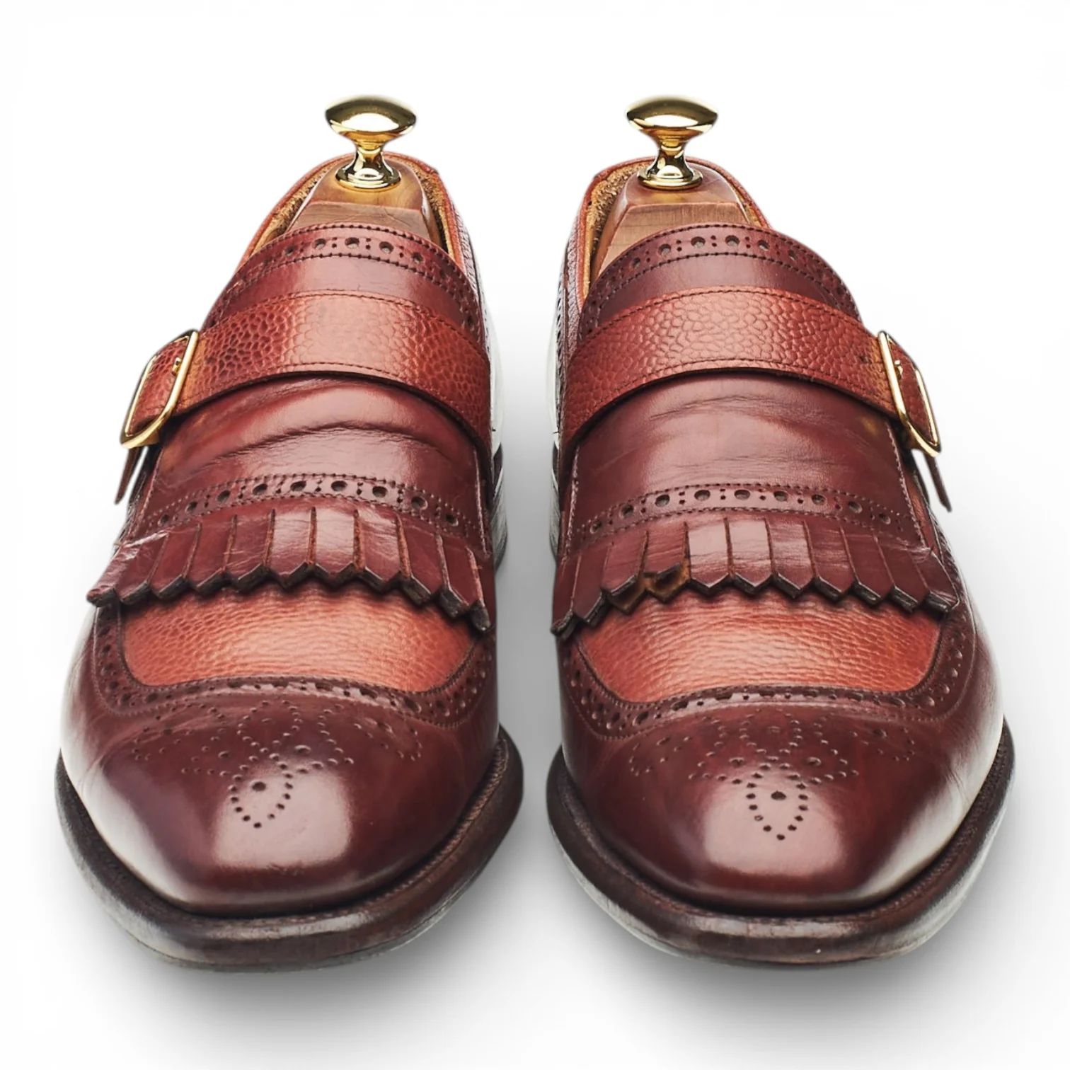 Herring 'Montpellier' Tan Brown Leather Monk Strap UK 9 F - Image 2