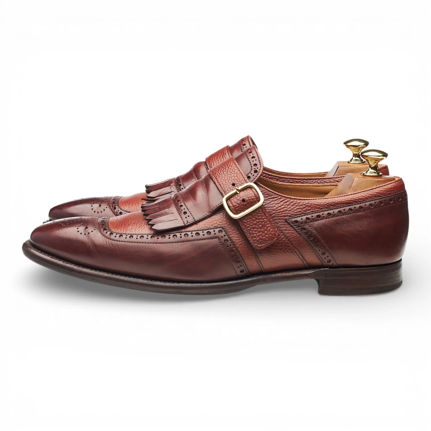 Herring 'Montpellier' Tan Brown Leather Monk Strap UK 9 F - Image 3