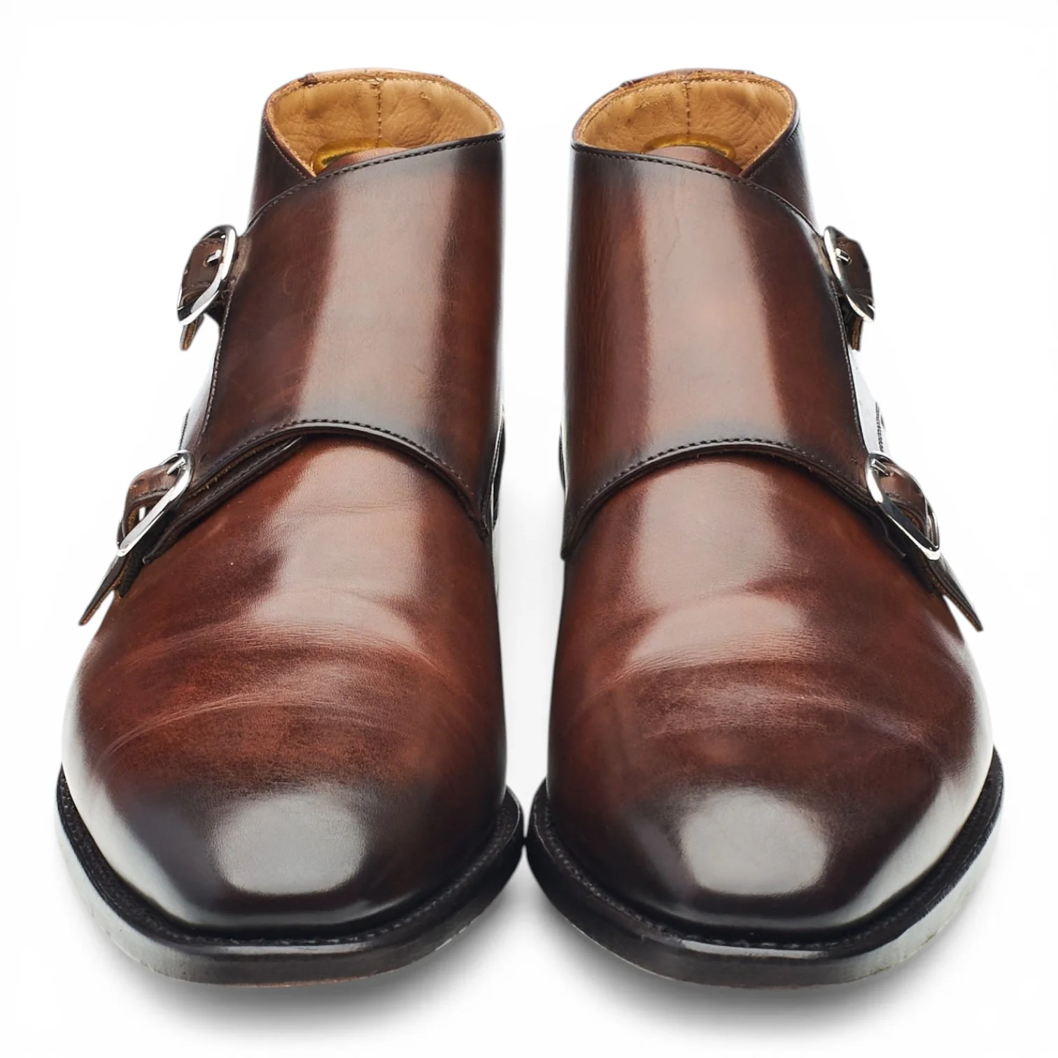 Herring 'Orwell' Brown Leather Monk Boots UK 7.5 - Image 2