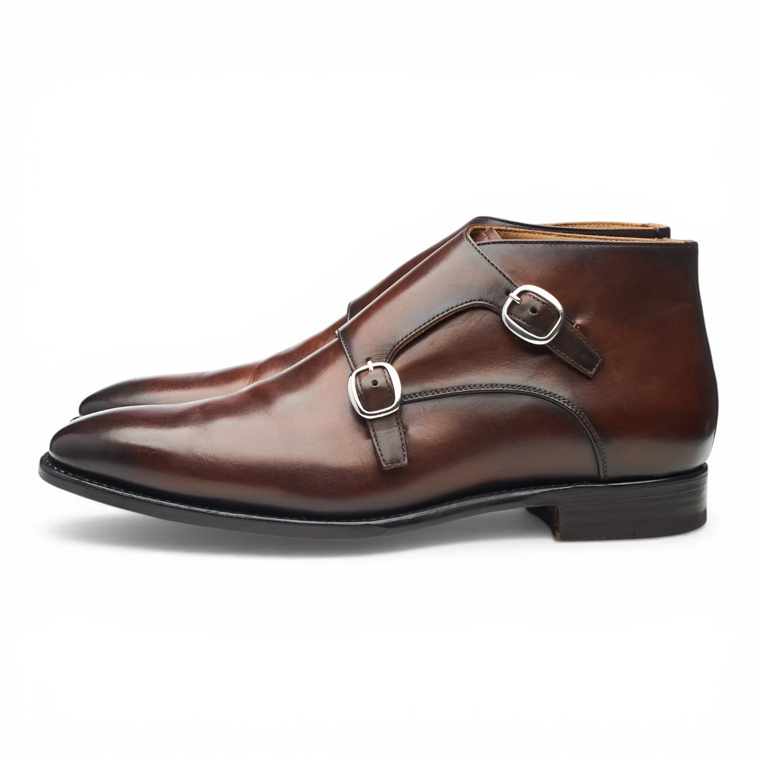 Herring 'Orwell' Brown Leather Monk Boots UK 7.5 - Image 3