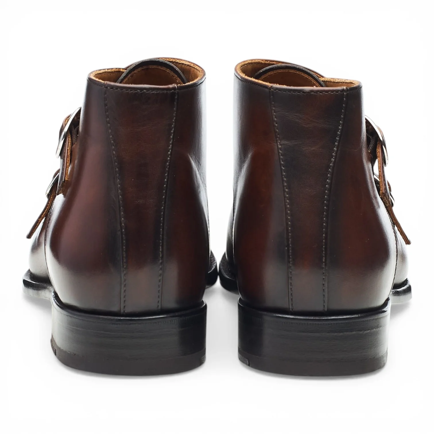 Herring 'Orwell' Brown Leather Monk Boots UK 7.5 - Image 4
