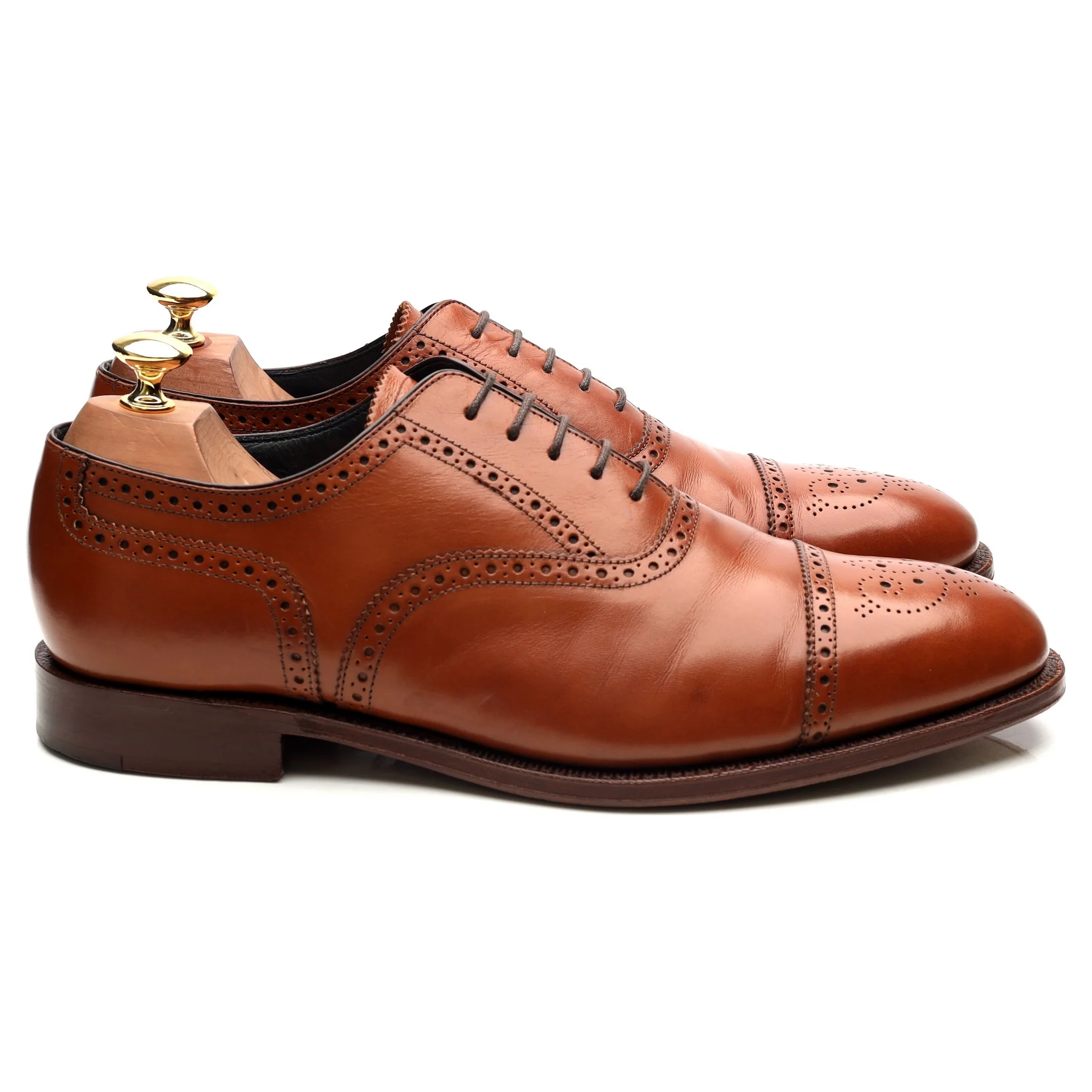 'Hampstead' Tan Brown Leather Oxford Brogues UK 9.5 G - Image 6