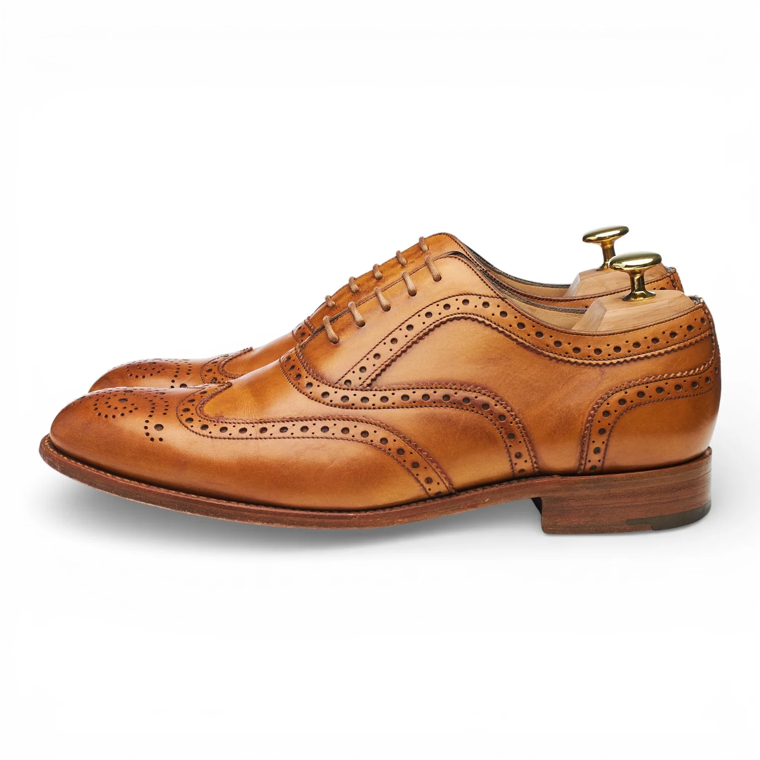 Herring 'Carnaby 2' Tan Brown Leather Oxford Brogues UK 8 F - Image 3