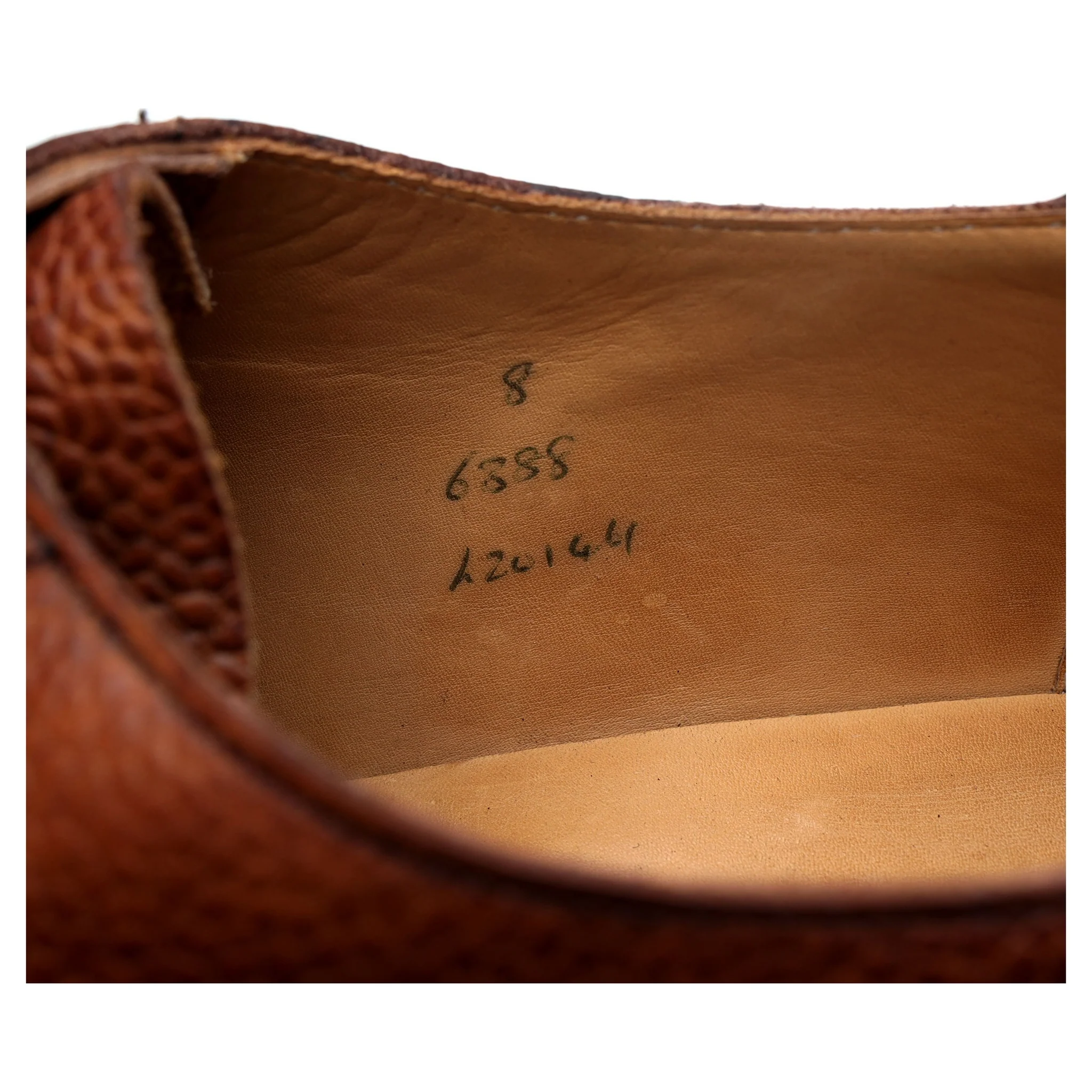 Holland & Holland Tan Brown Leather Veldtschoen Derby UK 8 E - Image 13