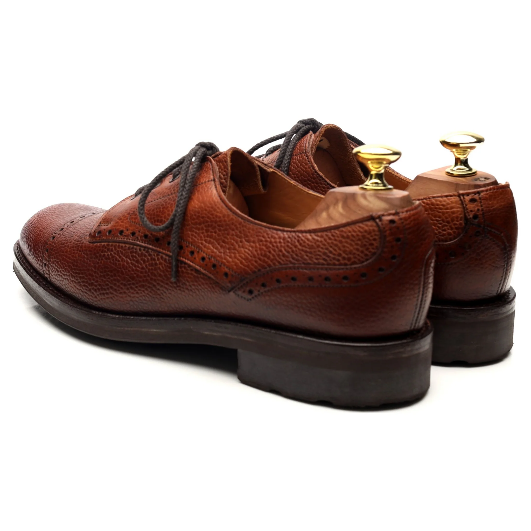 Holland & Holland Tan Brown Leather Veldtschoen Derby UK 8 E - Image 3