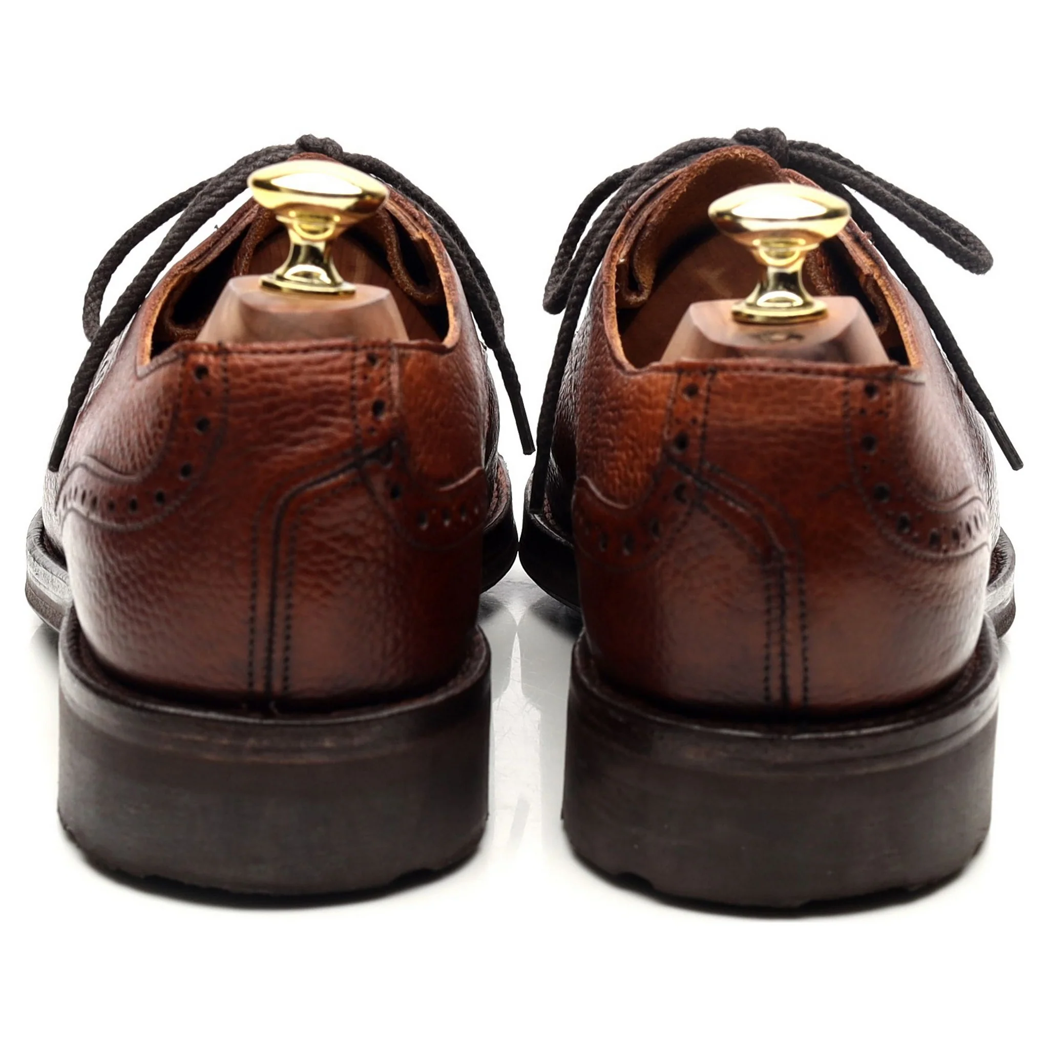 Holland & Holland Tan Brown Leather Veldtschoen Derby UK 8 E - Image 4