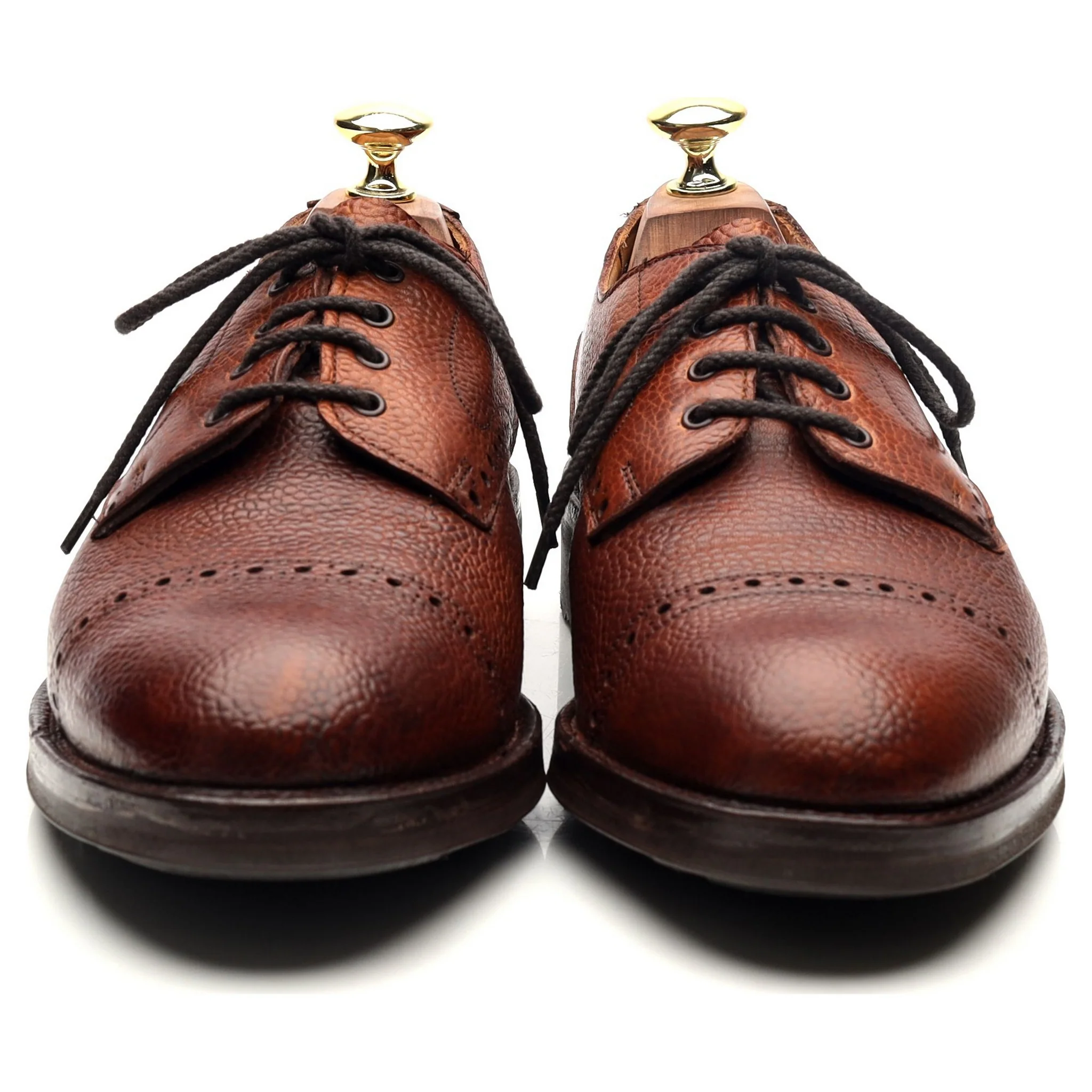 Holland & Holland Tan Brown Leather Veldtschoen Derby UK 8 E - Image 8